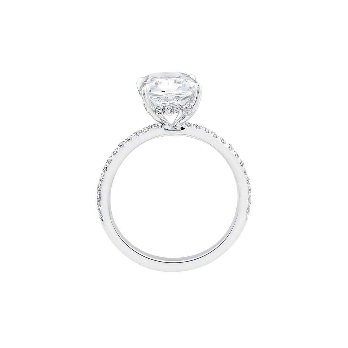 3 1/4 CT. Tw. Lab Grown Diamond Radiant-Cut Engagement Ring 14K White Gold Size 7 1mm