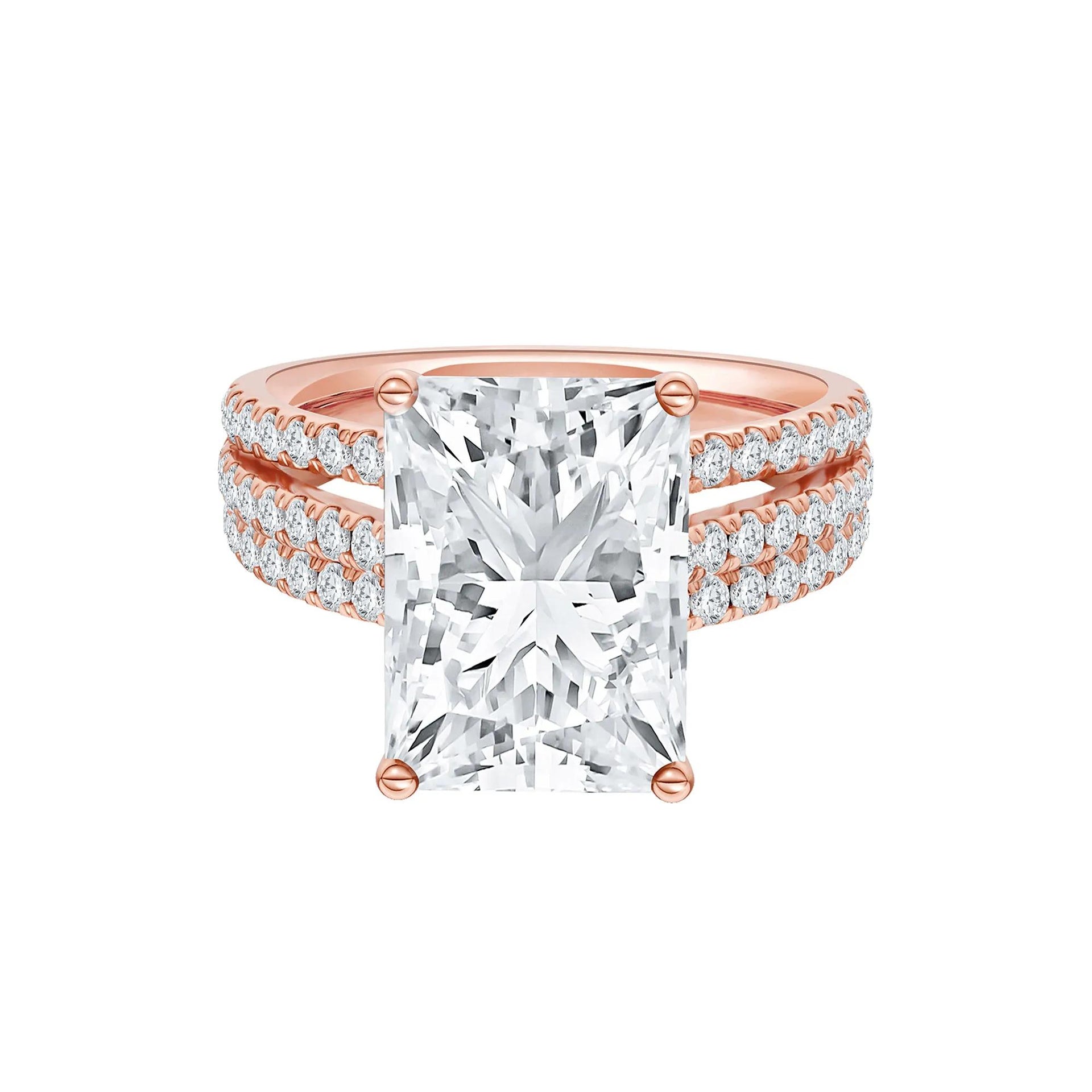 5 1/2 CT. Tw. Lab Grown Diamond Engagement Ring 14K Rose Gold Size 8 2mm