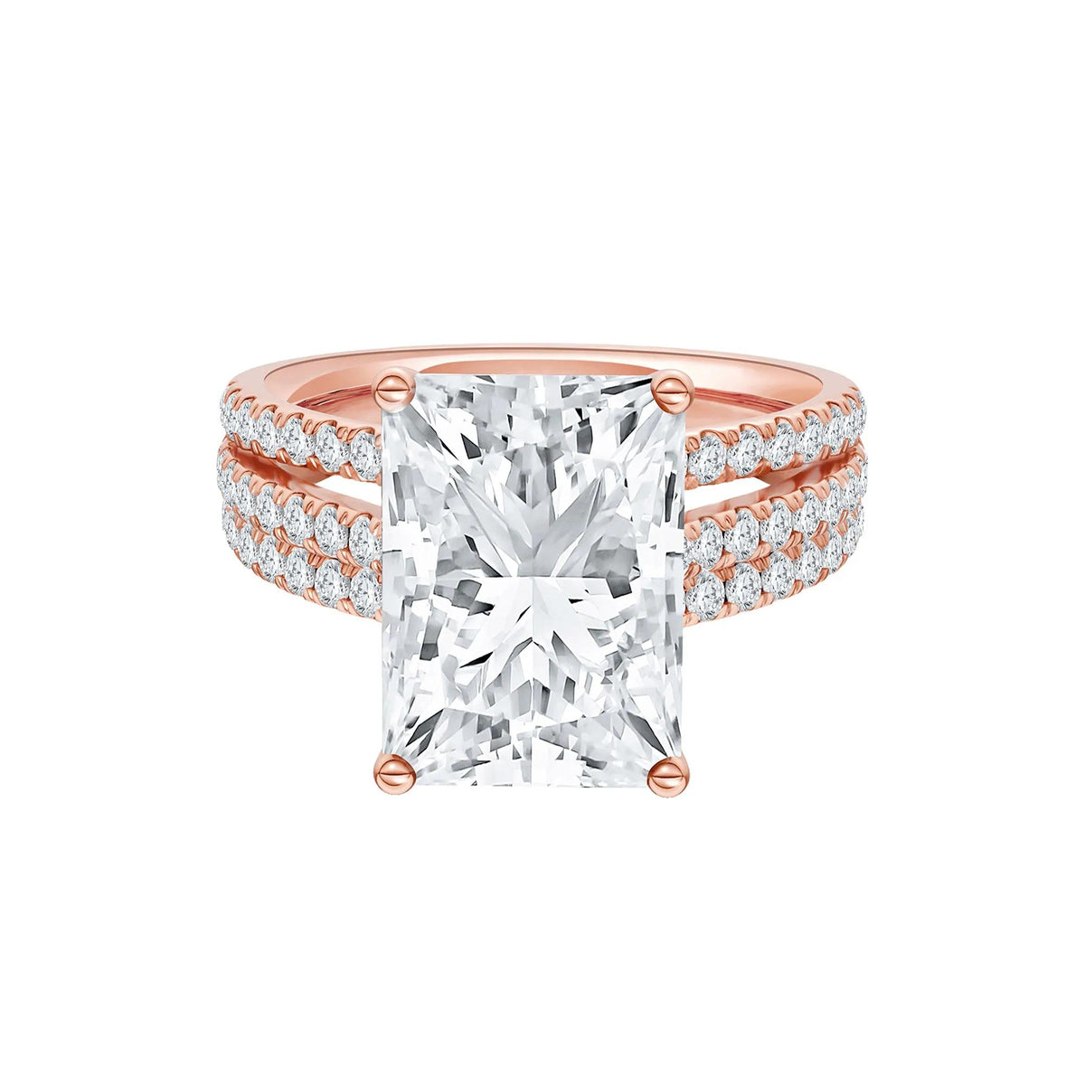 5 1/2 CT. Tw. Lab Grown Diamond Engagement Ring 14K Rose Gold Size 7.5 2mm