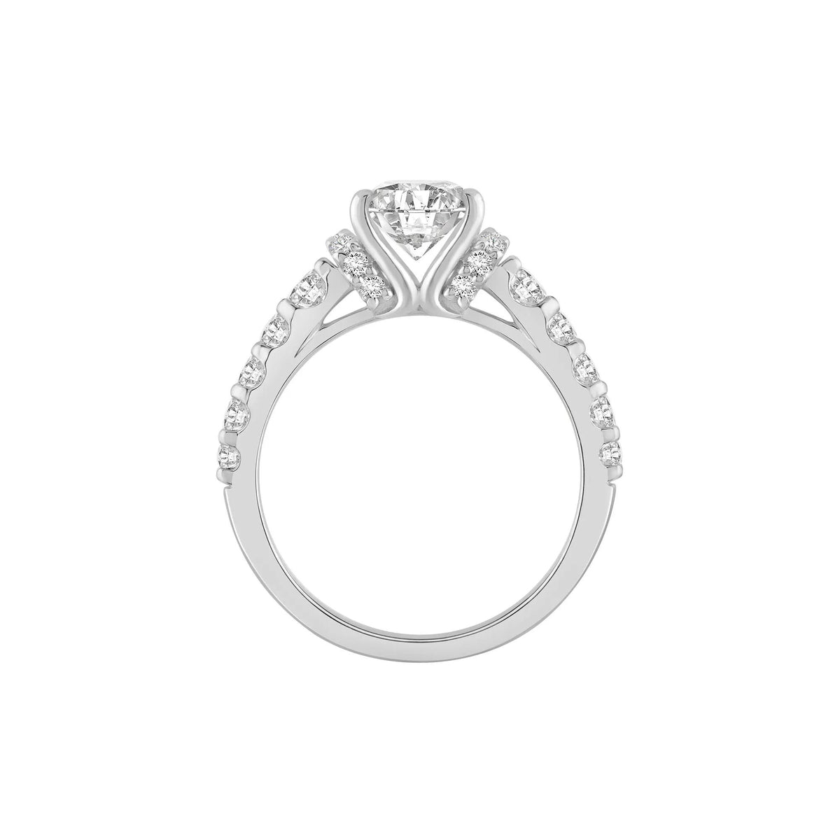 2 3/4 CT. Tw. Lab Grown Diamond Engagement Ring 14K White Gold Round Brilliant Cut Size 8.5 10mm