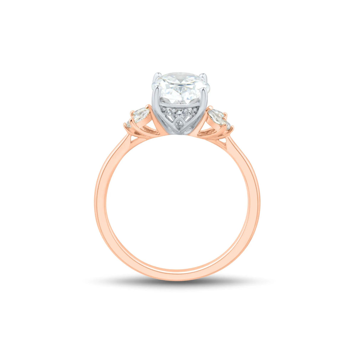 2 1/3 CT. Tw. Lab Grown Diamond Engagement Ring 14K Rose Gold & 14K White Gold Round Brilliant Cut Size 6 1mm