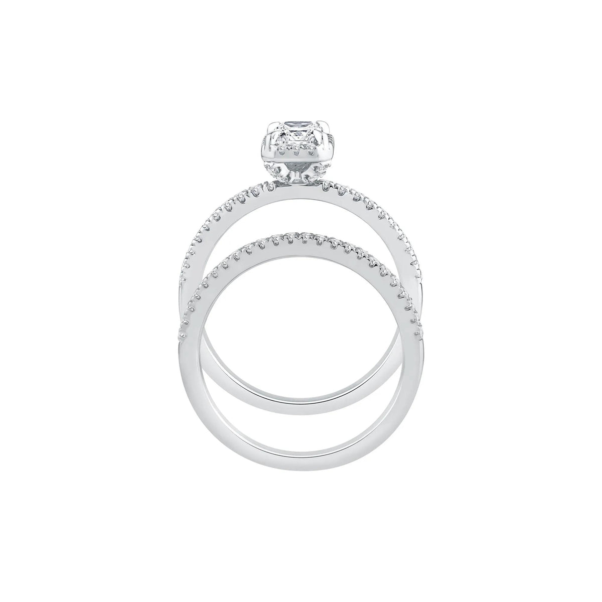 1 CT. Tw. Lab Grown Diamond Engagement Set 10K White Gold Ring Size 8.5
