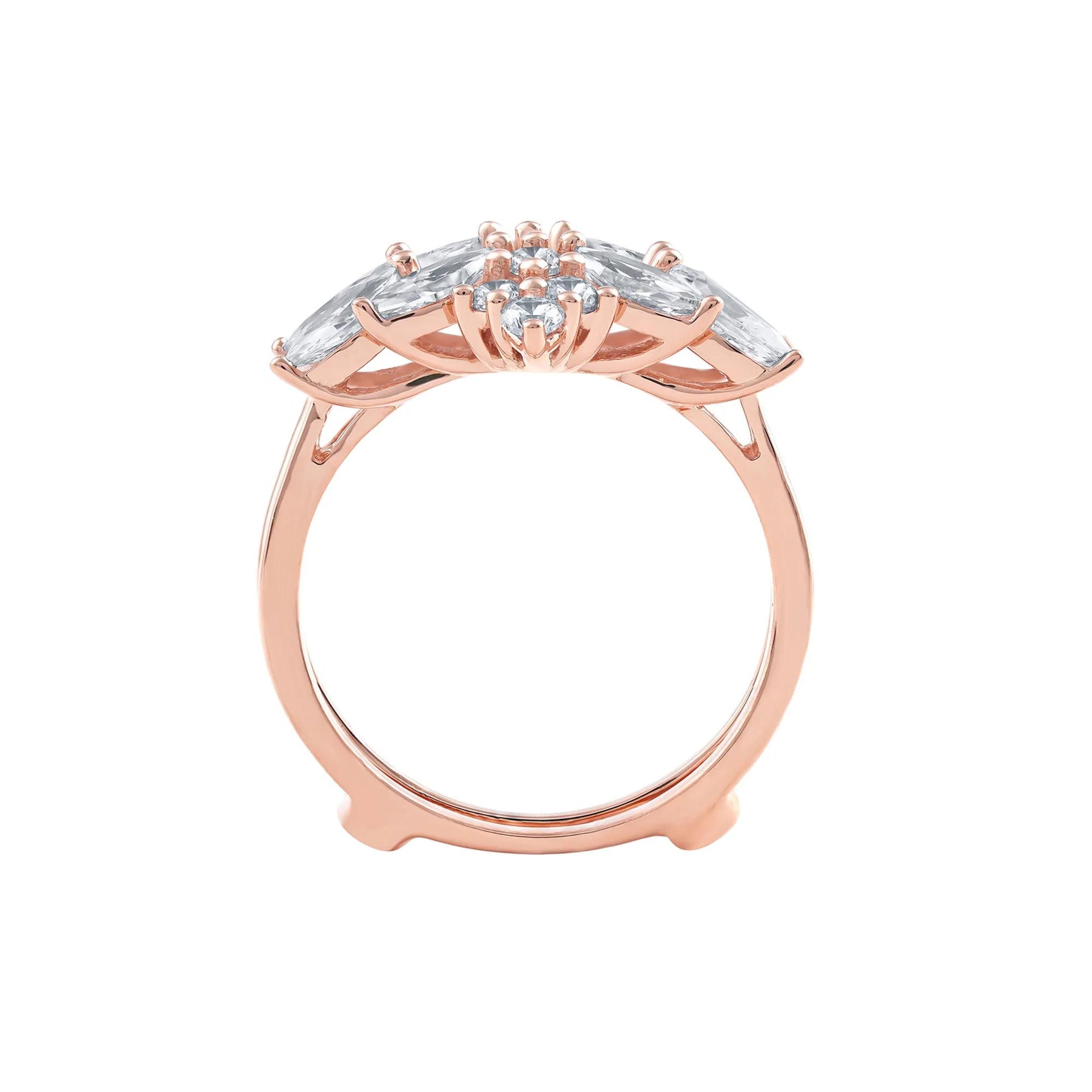 2 CT. Tw. Lab Grown Diamond Enhancer 14K Rose Gold Ring Round Brilliant Cut Size 8