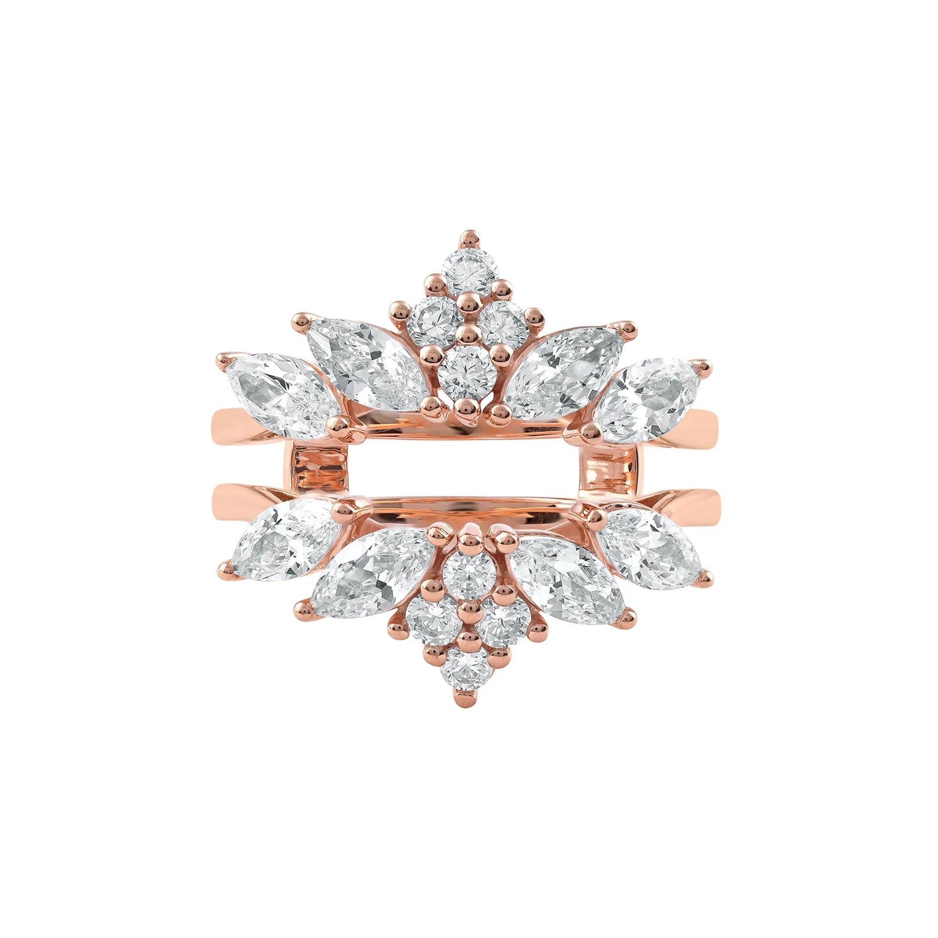 2 CT. Tw. Lab Grown Diamond Enhancer 14K Rose Gold Ring Round Brilliant Cut Size 6.5