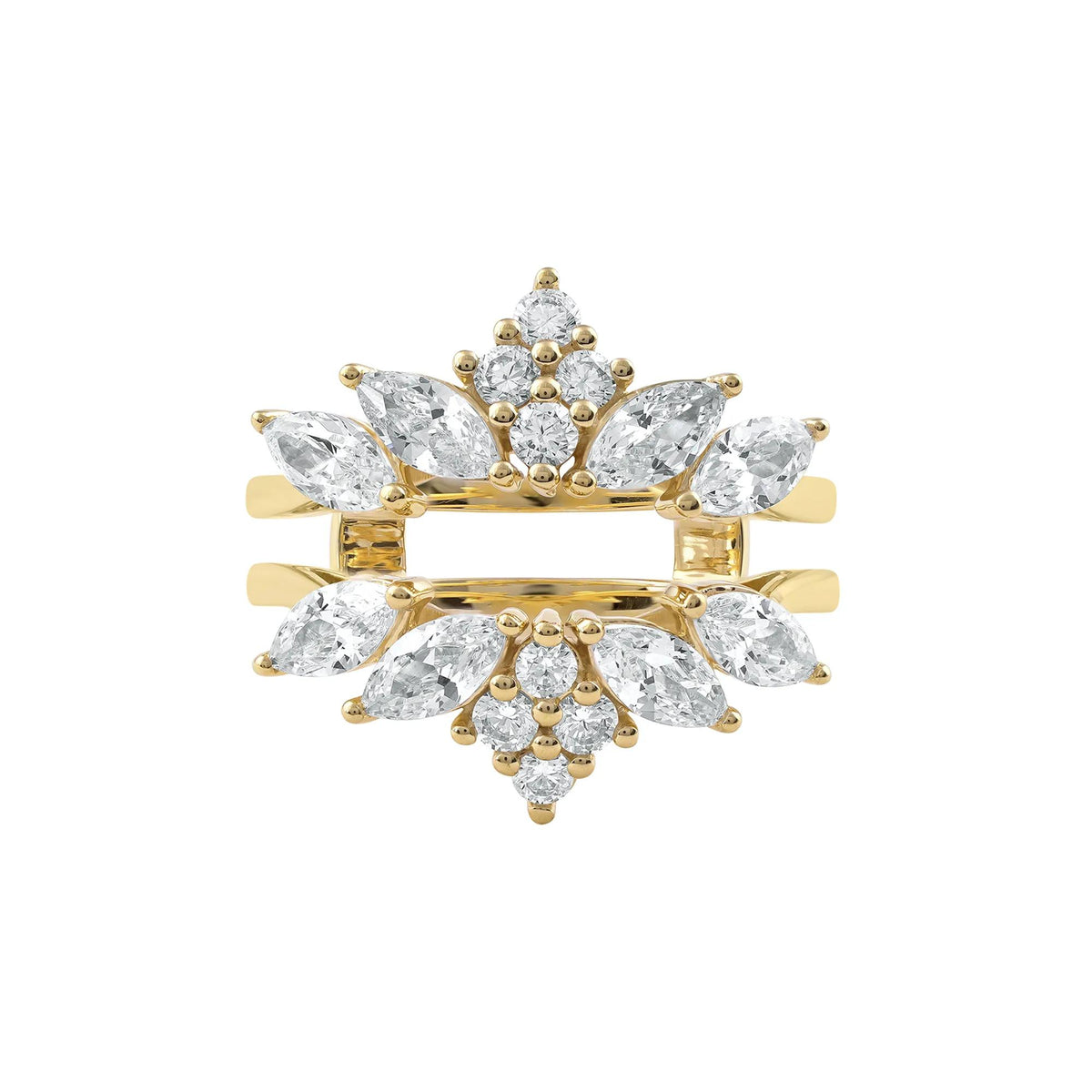 2 CT. Tw. Lab Grown Diamond Enhancer 14K Yellow Gold Ring Round Brilliant Cut Size 5