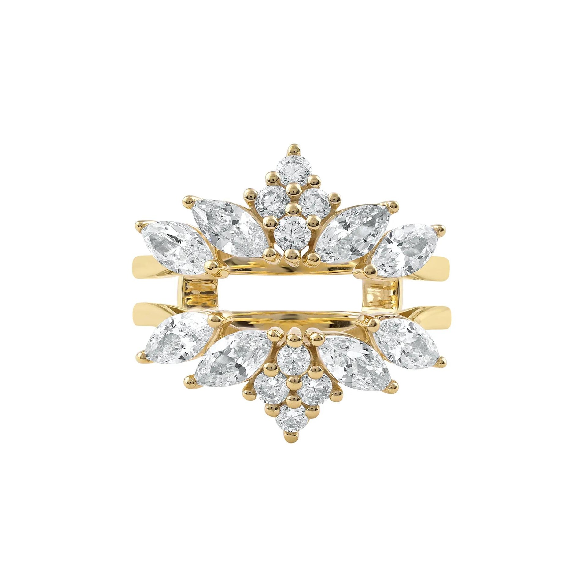 2 CT. Tw. Lab Grown Diamond Enhancer 14K Yellow Gold Ring Round Brilliant Cut Size 6.5