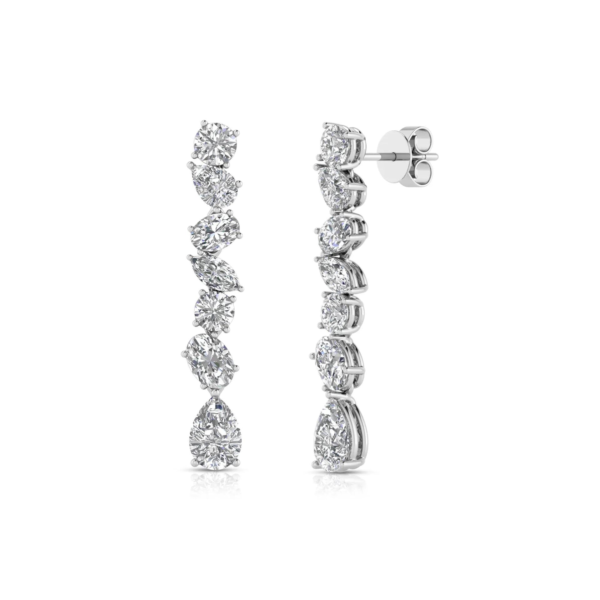 5 3/4 CT. Tw. Lab Grown Diamond Fancy Shaped Drop Earrings 14K White Gold Size 4.00mm