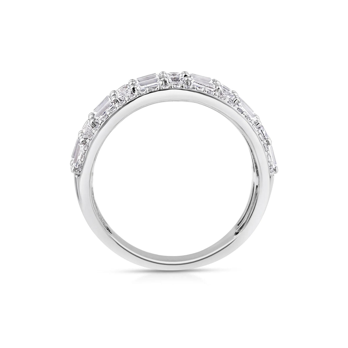 2 CT. Tw. Lab Grown Diamond Five-Row Band Ring 10K White Gold Size 7.5