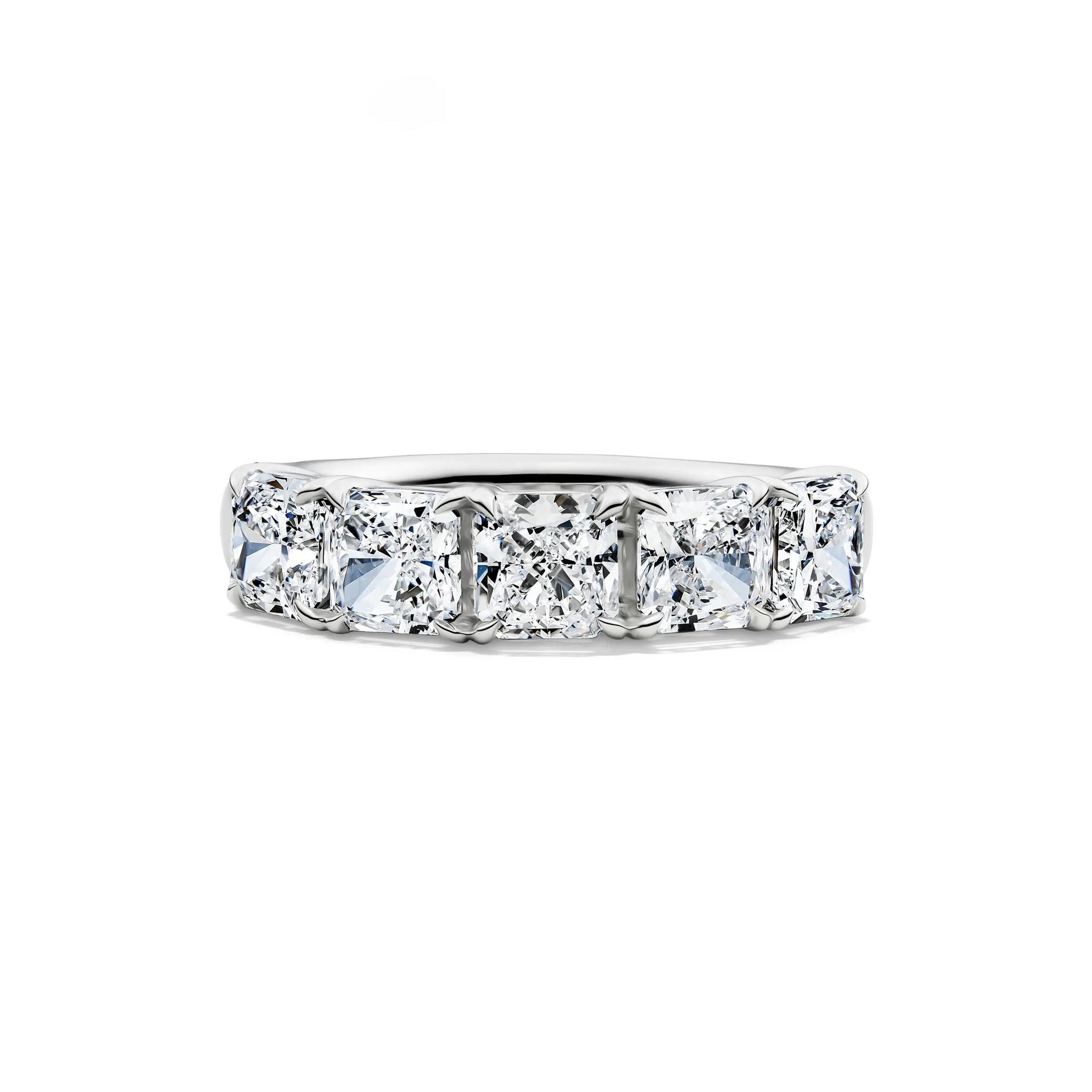 3 CT. Tw. Lab Grown Diamond Five-Stone Anniversary Band Ring 14K White Gold Size 6 5mm