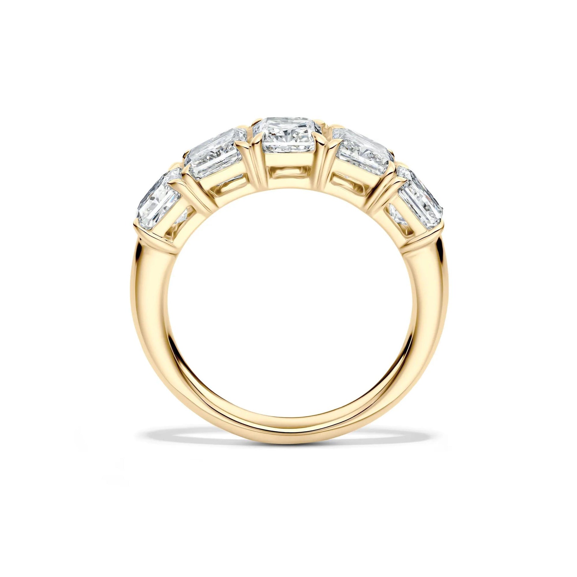 3 CT. Tw. Lab Grown Diamond Five-Stone Anniversary Band Ring 14K Yellow Gold Size 8 5mm