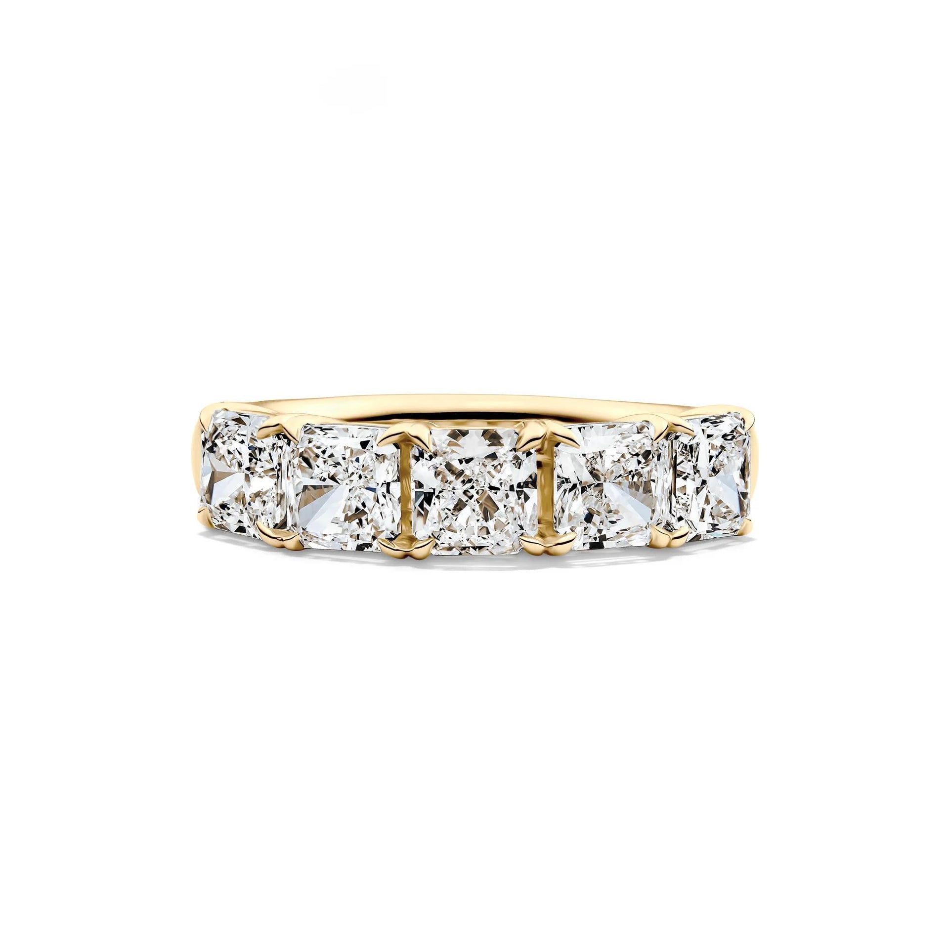 3 CT. Tw. Lab Grown Diamond Five-Stone Anniversary Band Ring 14K Yellow Gold Size 8 5mm