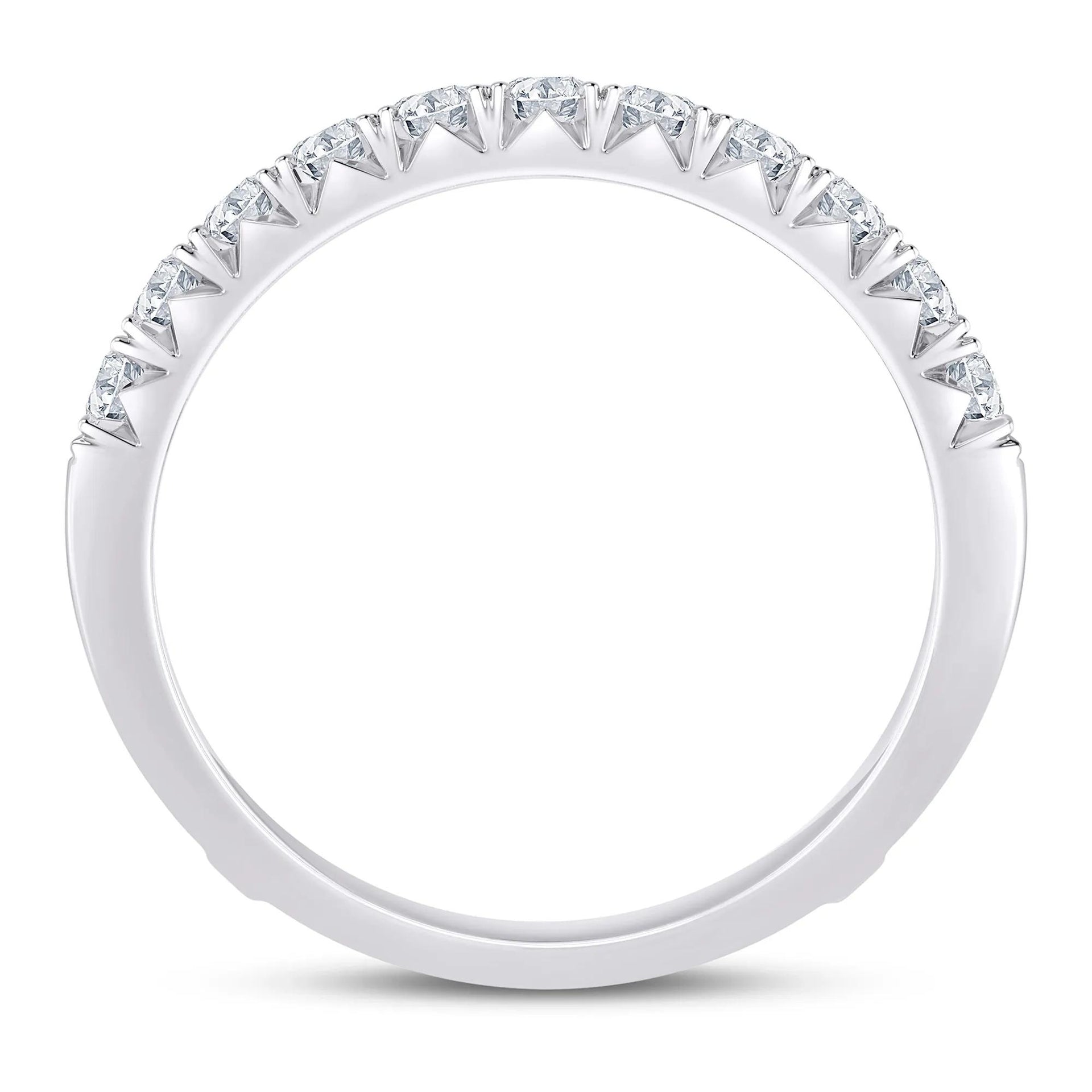 1 CT. Tw. Lab Grown Diamond French Pavé Ring Enhancer Platinum White Size 6 7.5mm