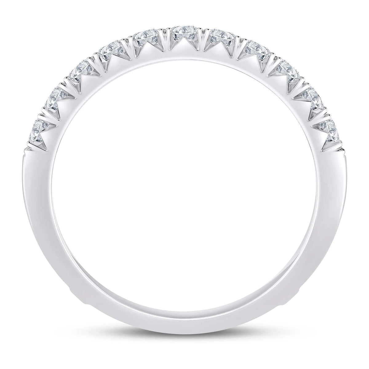 1 CT. Tw. Lab Grown Diamond French Pavé Ring Enhancer Platinum White Size 5.5 7.5mm