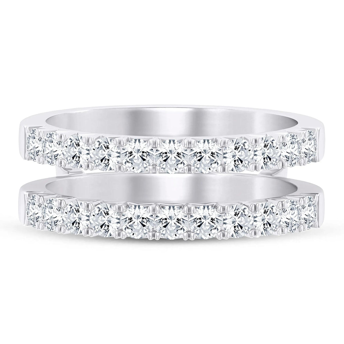 1 CT. Tw. Lab Grown Diamond French Pavé Ring Enhancer Platinum White Size 5 7.5mm