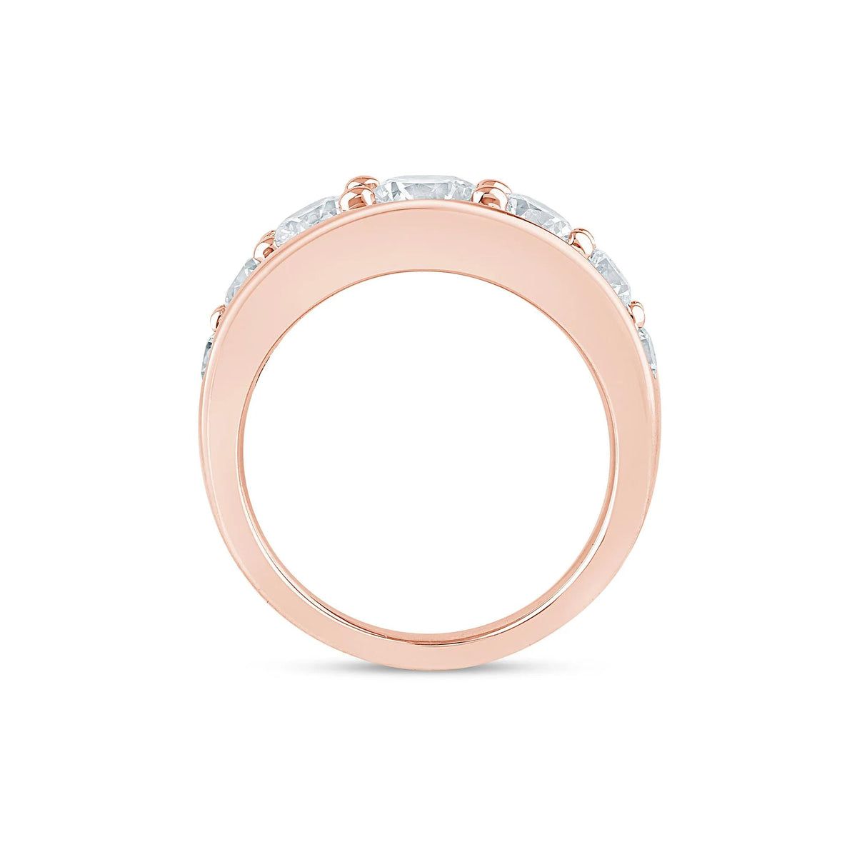 2 CT. Tw. Lab Grown Diamond Graduated Channel Band Ring 14K Rose Gold Size 9 2mm