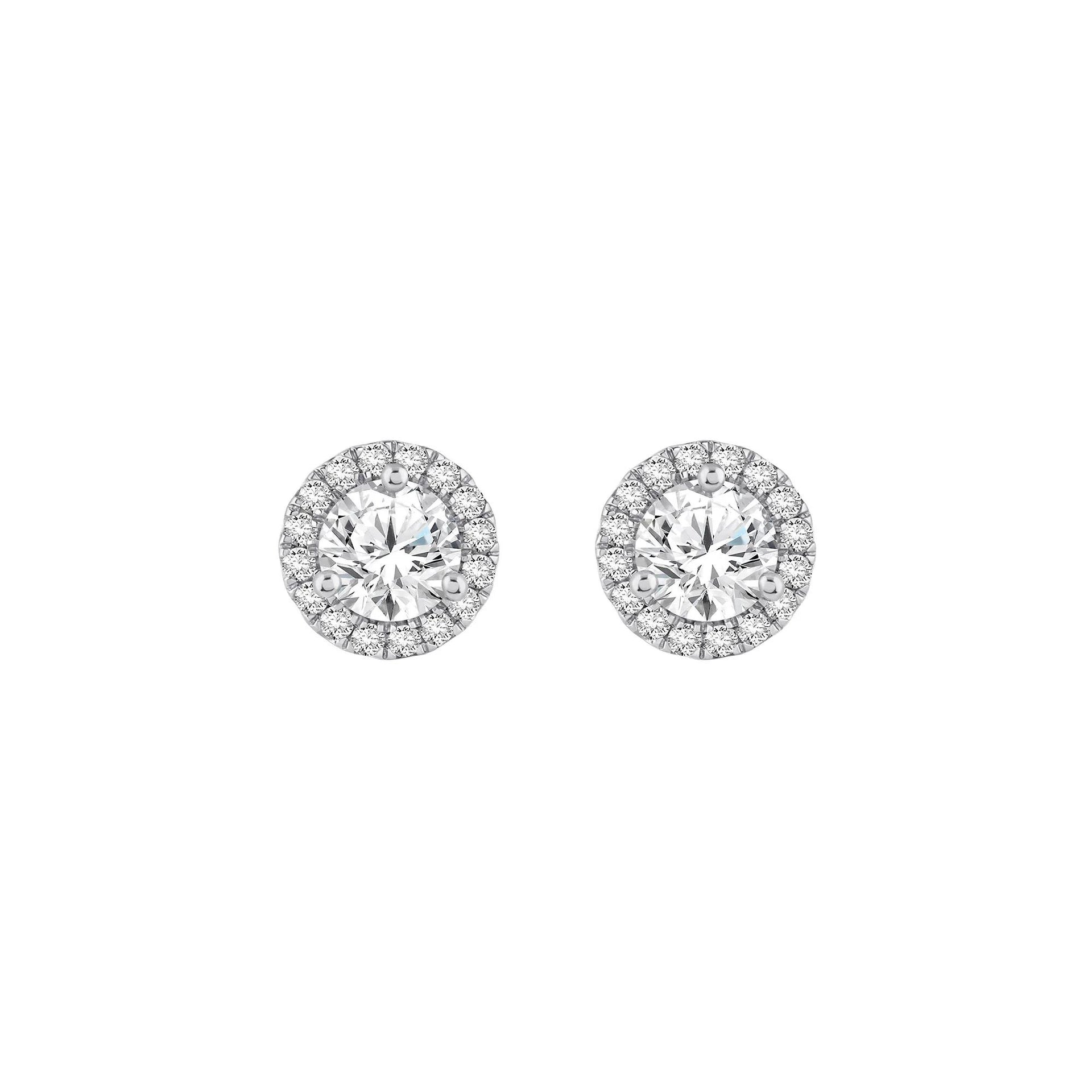 2 1/2 CT. Tw. Lab Grown Diamond Halo Stud Earrings 10K White Gold Size 9.50mm