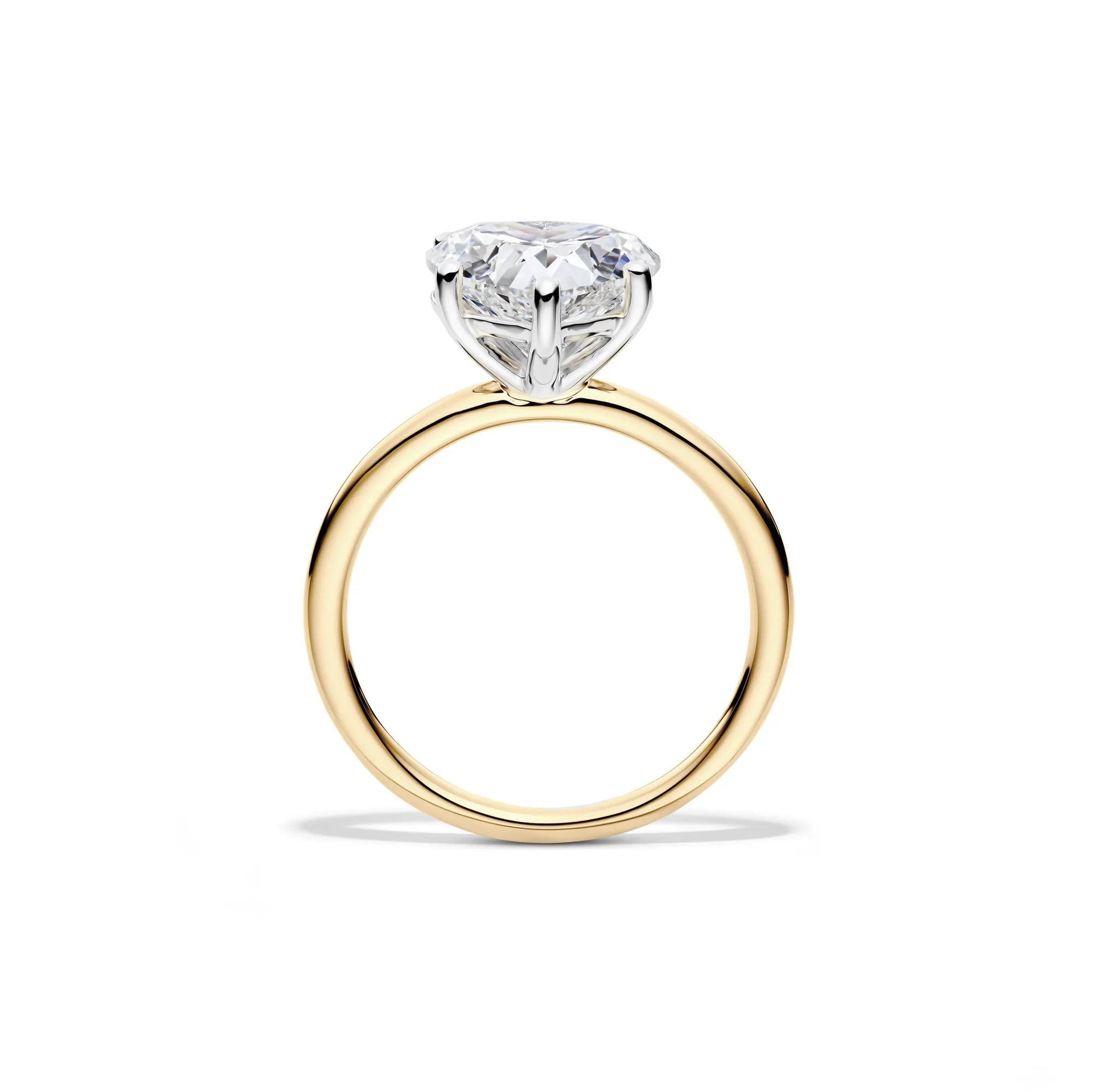Lab Grown Diamond Heart-Shaped Solitaire Ring 14K Yellow & White Gold (3 CT.) Size 6 2mm