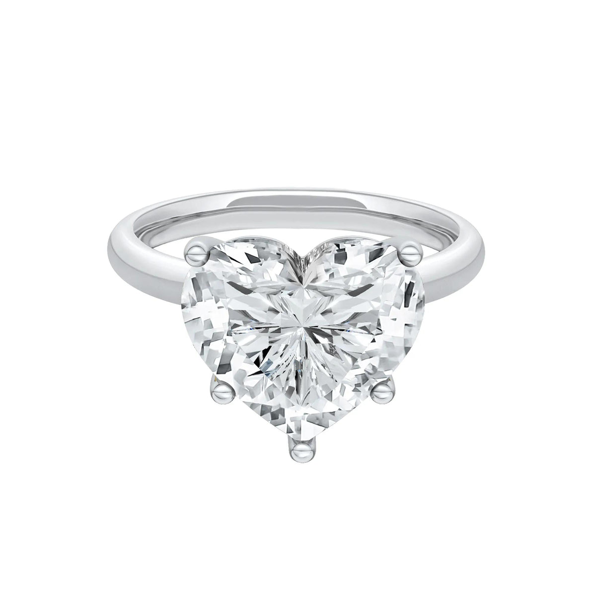 Lab Grown Diamond Heart-Shaped Solitaire Ring Platinum (5 CT.) White Size 6 2mm