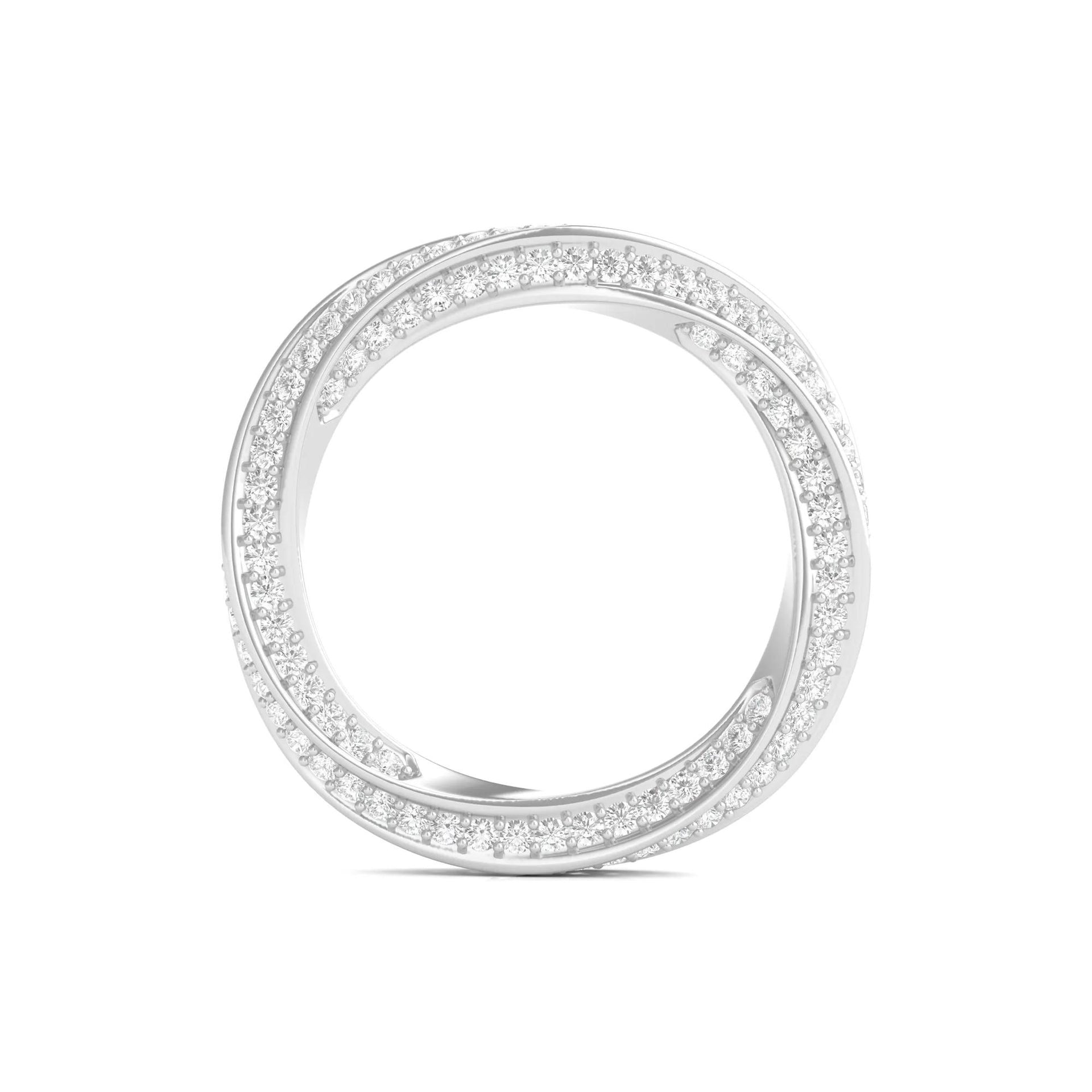 1 CT. Tw. Lab Grown Diamond Helix Eternity Band Ring Platinum Round Brilliant Cut White Size 4.5
