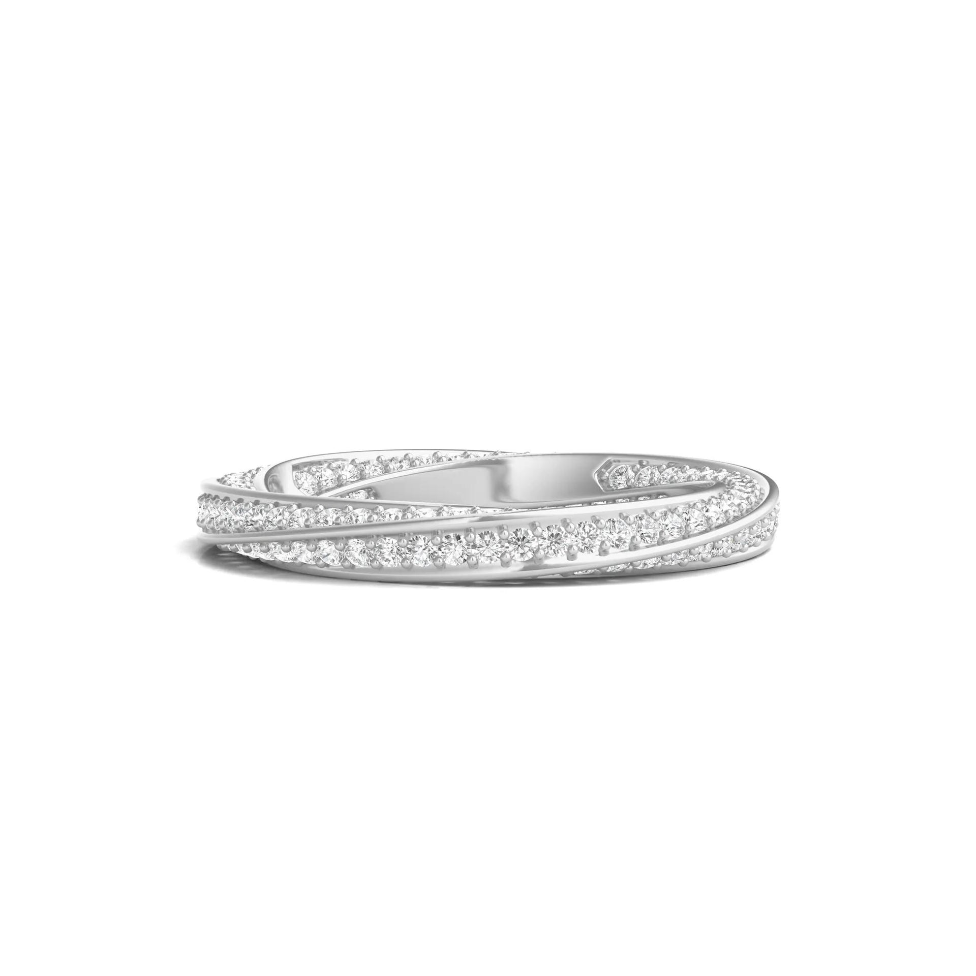 1 CT. Tw. Lab Grown Diamond Helix Eternity Band Ring Platinum Round Brilliant Cut White Size 4.5
