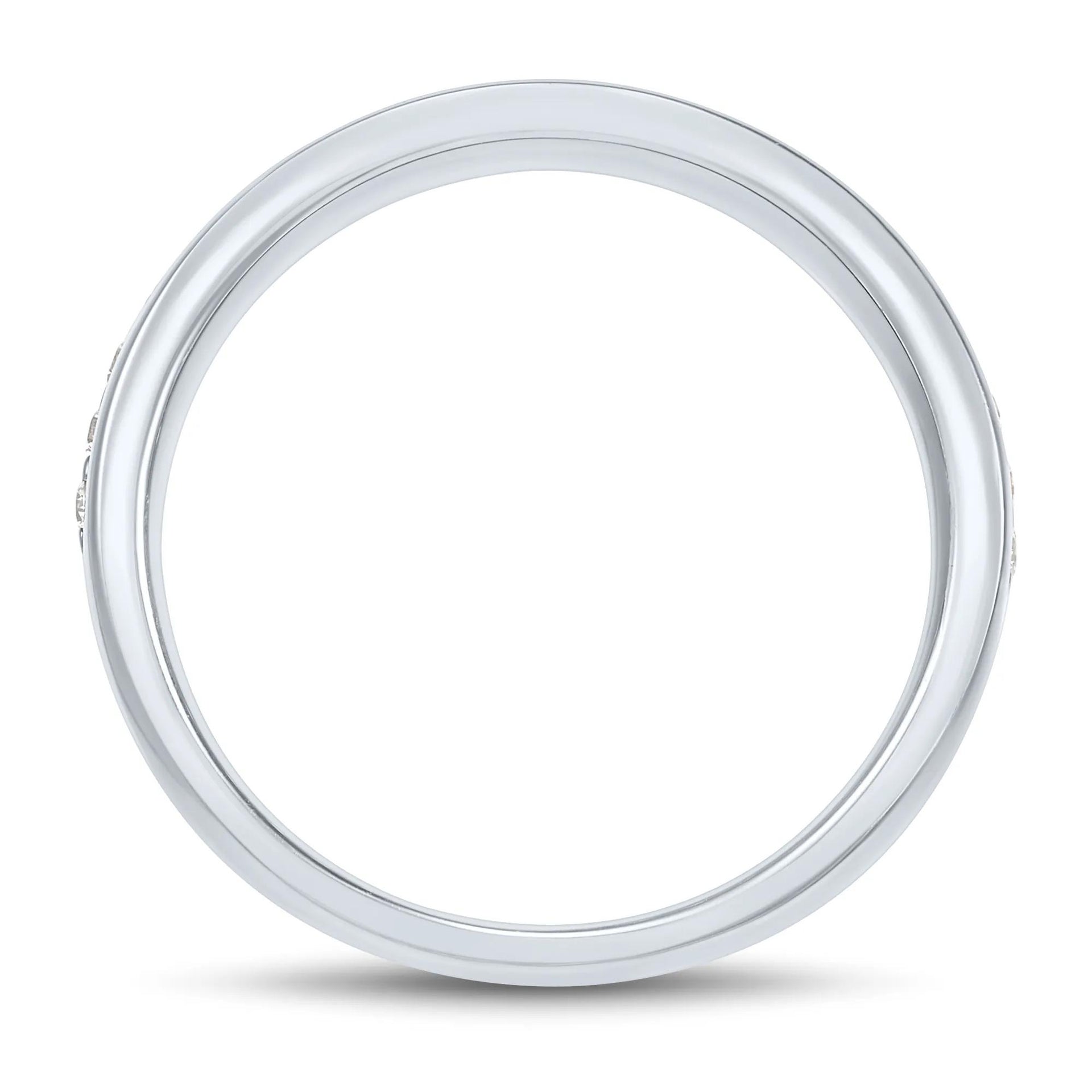 1/4 CT. Tw. Lab Grown Diamond High-Polish Band Ring 10K White Gold Round Brilliant Cut Size 6 1.5mm