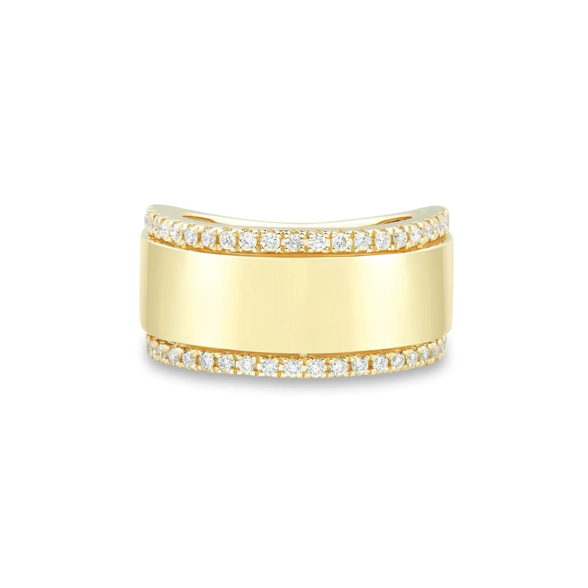 1/3 CT. Tw. Lab Grown Diamond High Polish Band Ring 10K Yellow Gold Round Brilliant Cut Size 8.5 2mm