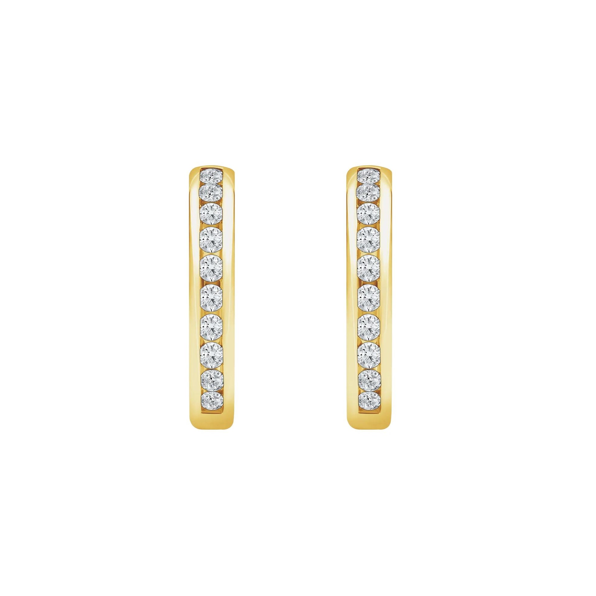 1/3 CT. Tw. Lab Grown Diamond Hoop Earrings 14K Yellow Gold Size 16.00mm