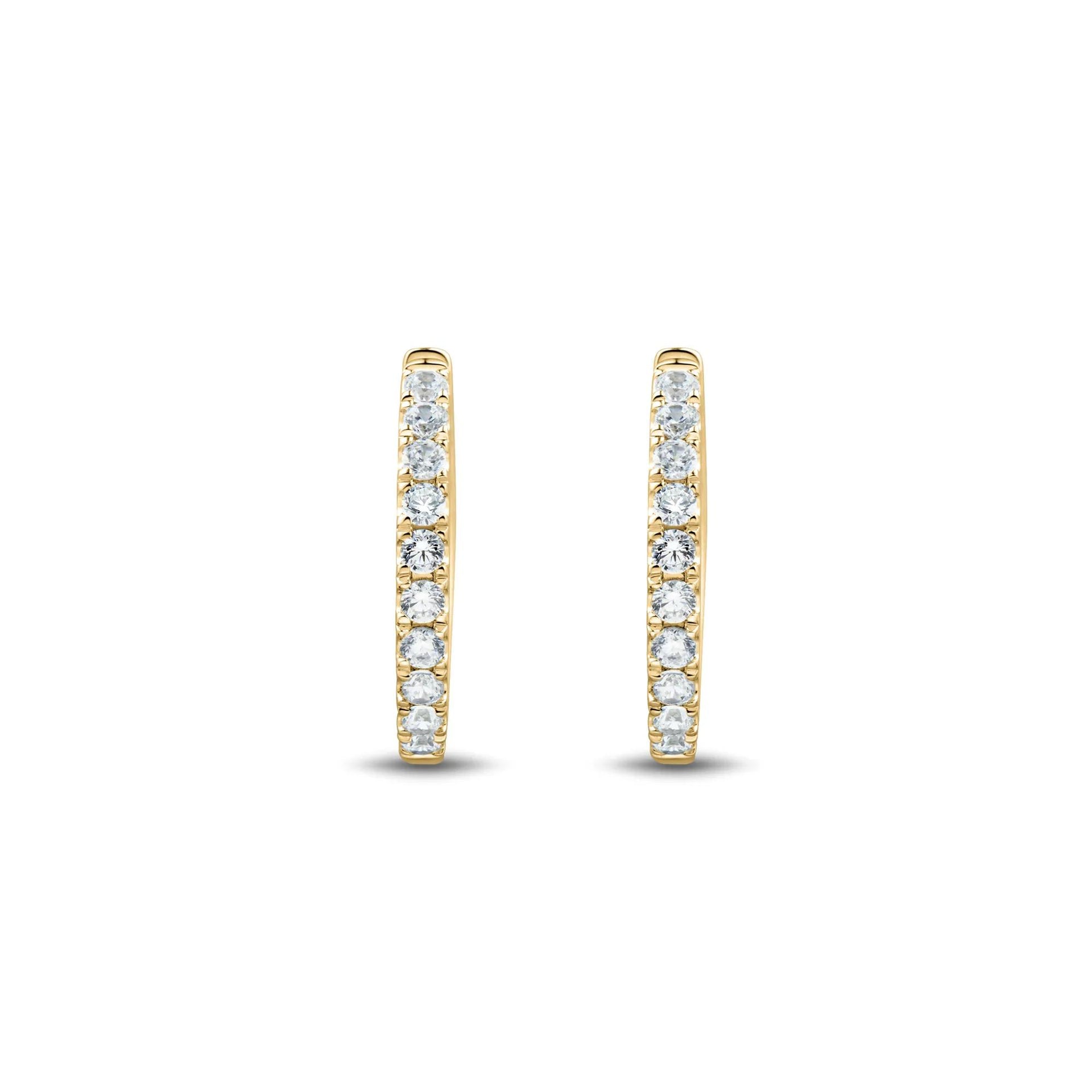 1/2 CT. Tw. Lab Grown Diamond Hoop Earrings 14K Yellow Gold Size 16.50mm