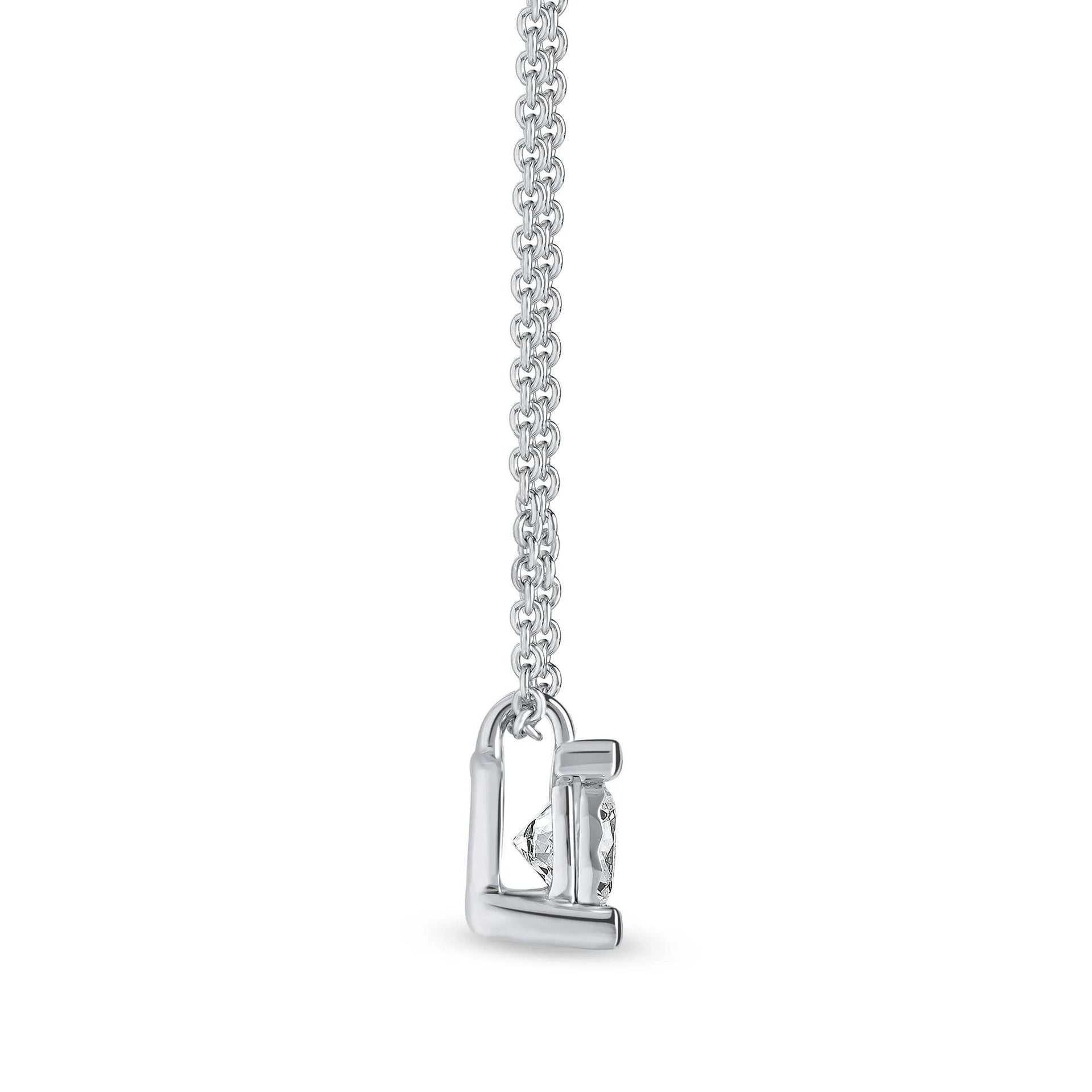 1/3 CT. Tw. Lab Grown Diamond Illusion Solitaire Pendant Necklace 10K White Gold Size 18"