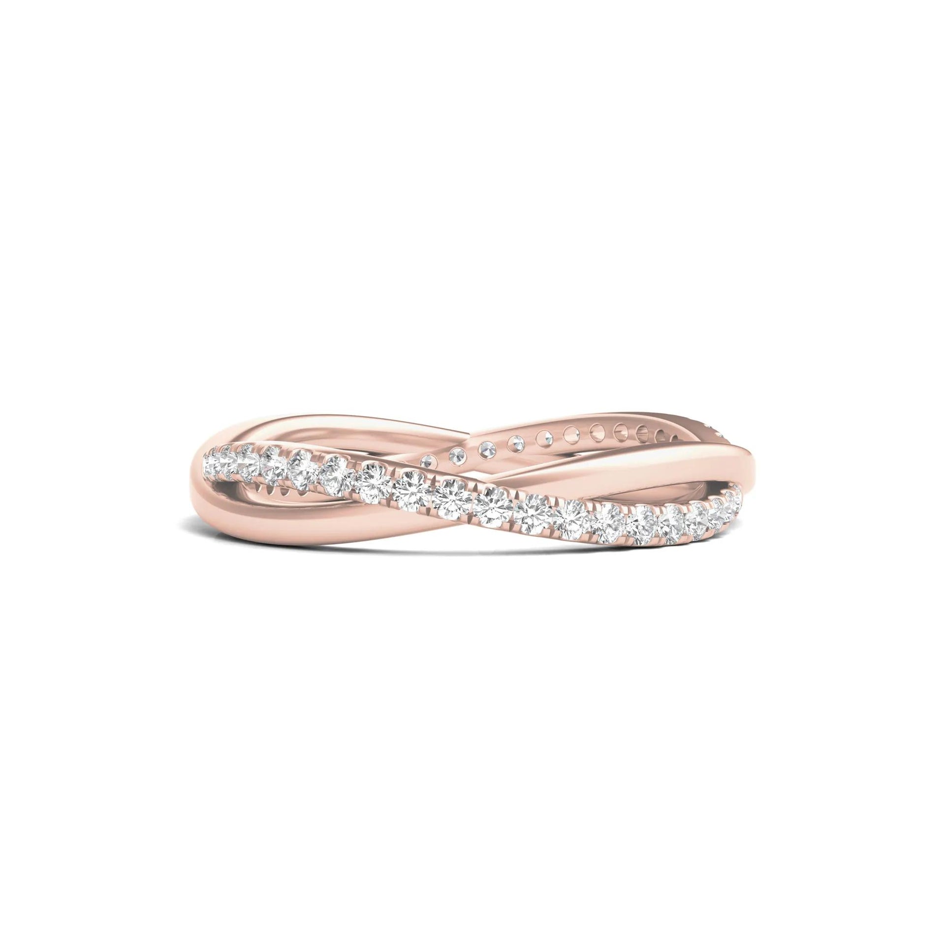 1/3 CT. Tw. Lab Grown Diamond Infinity Twist True Eternity Band Ring 14K Rose Gold Size 8