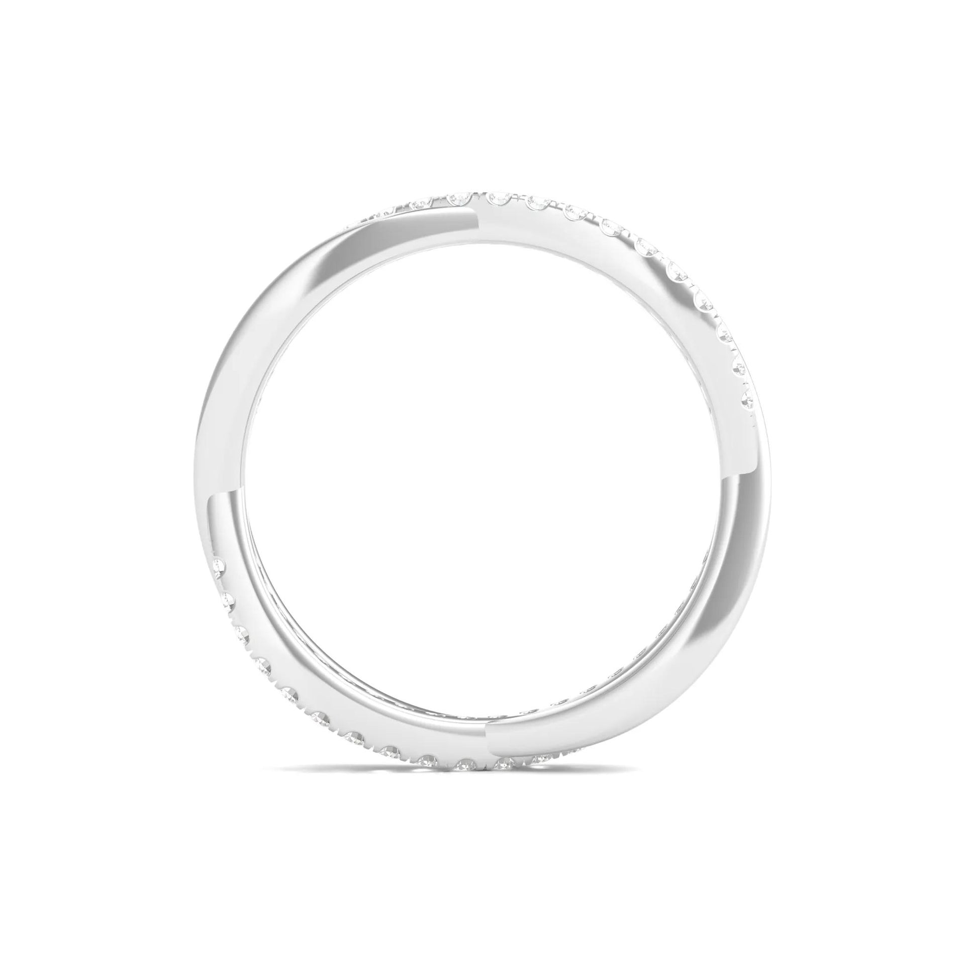 1/3 CT. Tw. Lab Grown Diamond Infinity Twist True Eternity Band Ring Platinum Round Brilliant Cut White Size 6