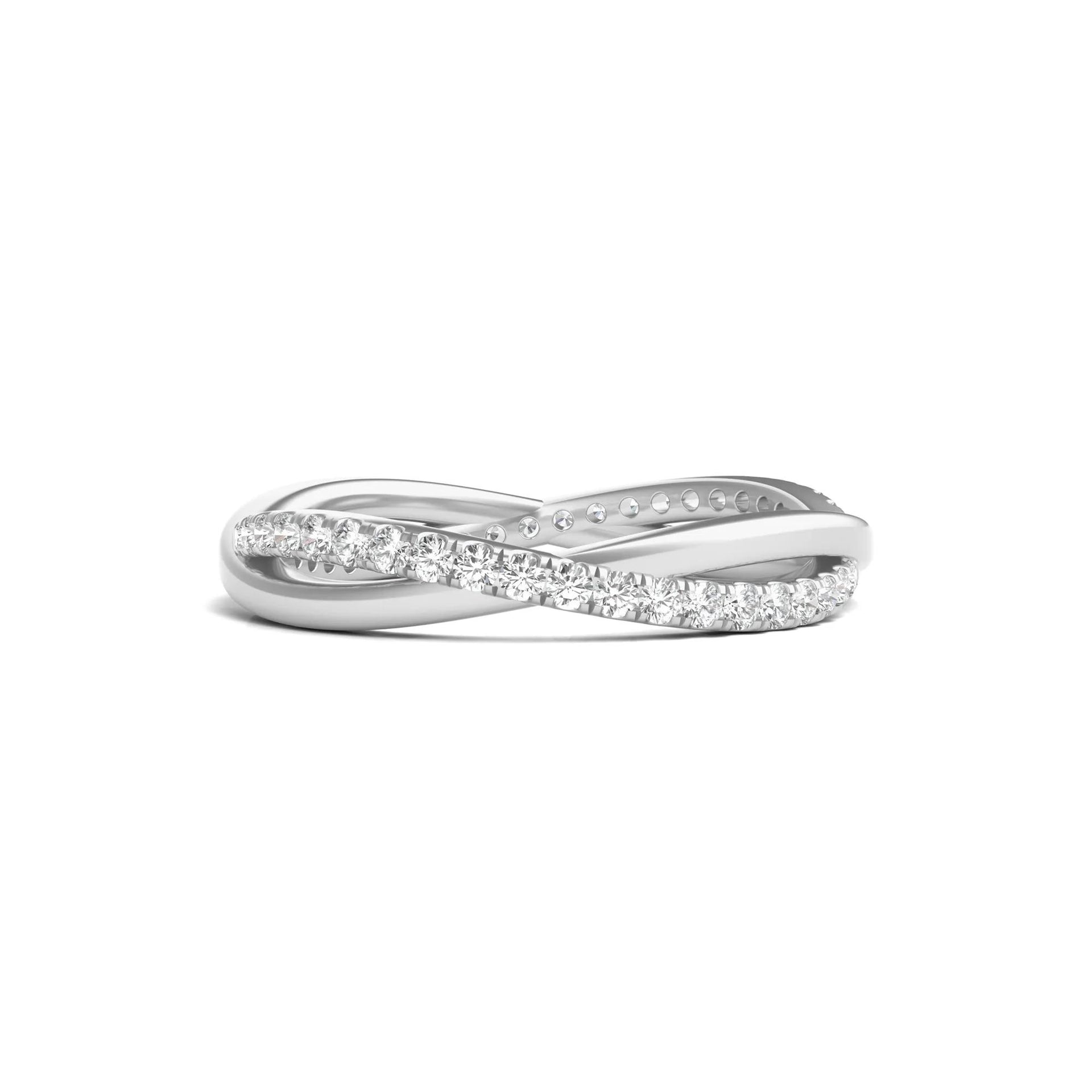 1/3 CT. Tw. Lab Grown Diamond Infinity Twist True Eternity Band Ring Platinum Round Brilliant Cut White Size 6