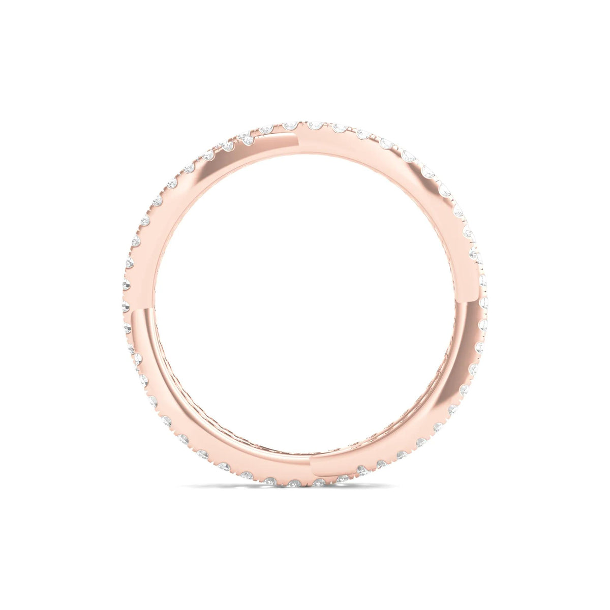 7/8 CT. Tw. Lab Grown Diamond Infinity Twist Eternity Band Ring 14K Rose Gold Round Brilliant Cut Size 4