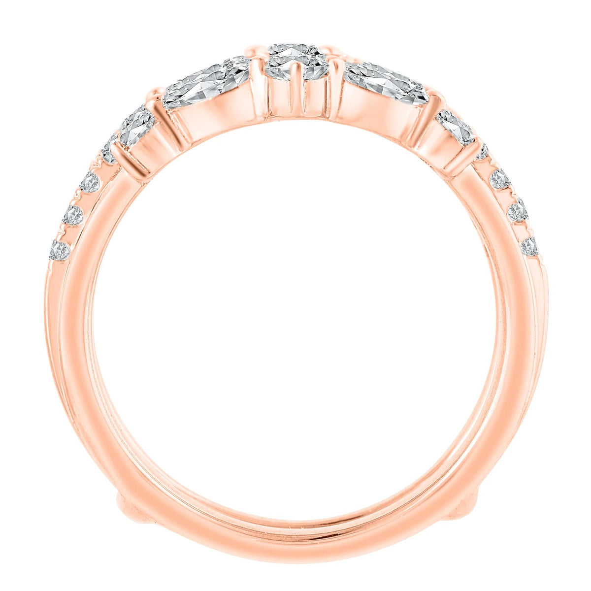 1/4 CT. Tw. Lab Grown Diamond Insert 14K Rose Gold Ring Round Brilliant Cut Size 6