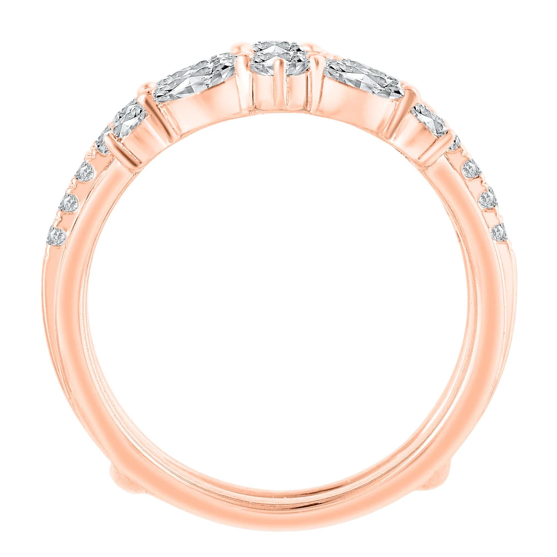 1/4 CT. Tw. Lab Grown Diamond Insert 14K Rose Gold Ring Round Brilliant Cut Size 5.5