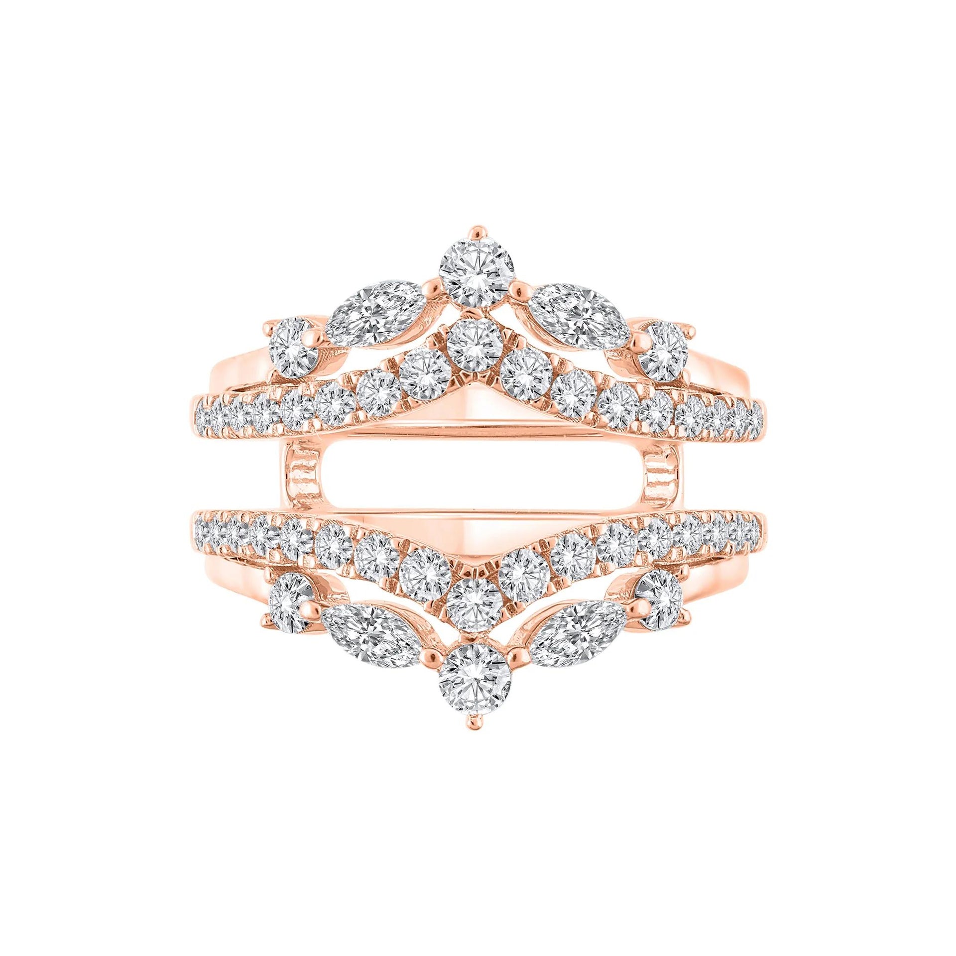 1/4 CT. Tw. Lab Grown Diamond Insert 14K Rose Gold Ring Round Brilliant Cut Size 5.5