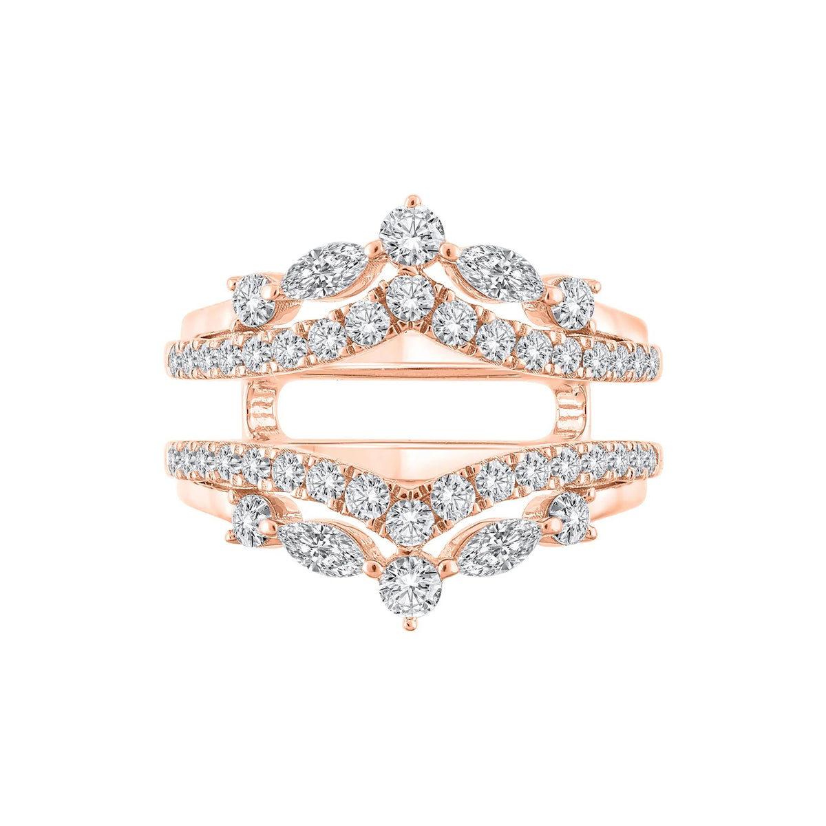 1/4 CT. Tw. Lab Grown Diamond Insert 14K Rose Gold Ring Round Brilliant Cut Size 6