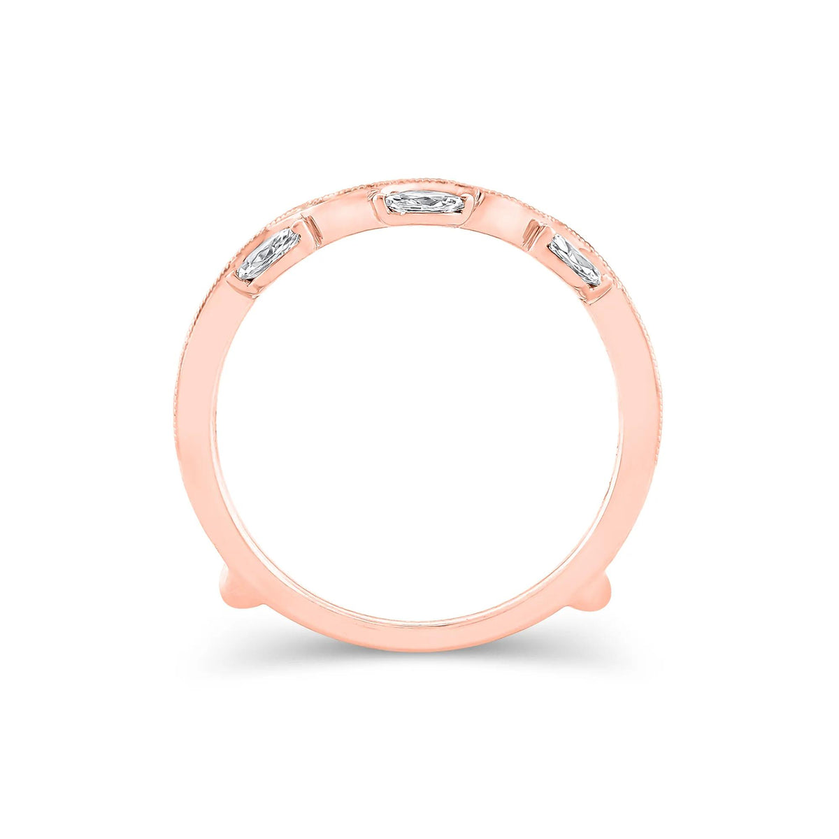 1/2 CT. Tw. Lab Grown Diamond Insert 14K Rose Gold Ring Size 7.5 11mm