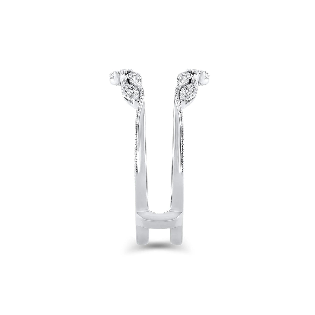 1/2 CT. Tw. Lab Grown Diamond Insert 14K White Gold Ring Size 7 11mm