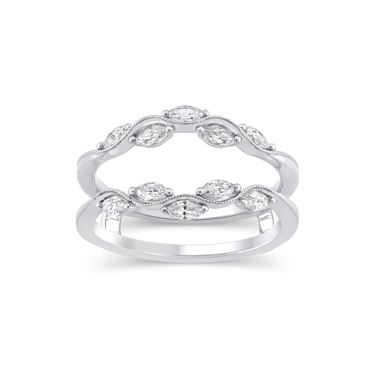 1/2 CT. Tw. Lab Grown Diamond Insert 14K White Gold Ring Size 7 11mm