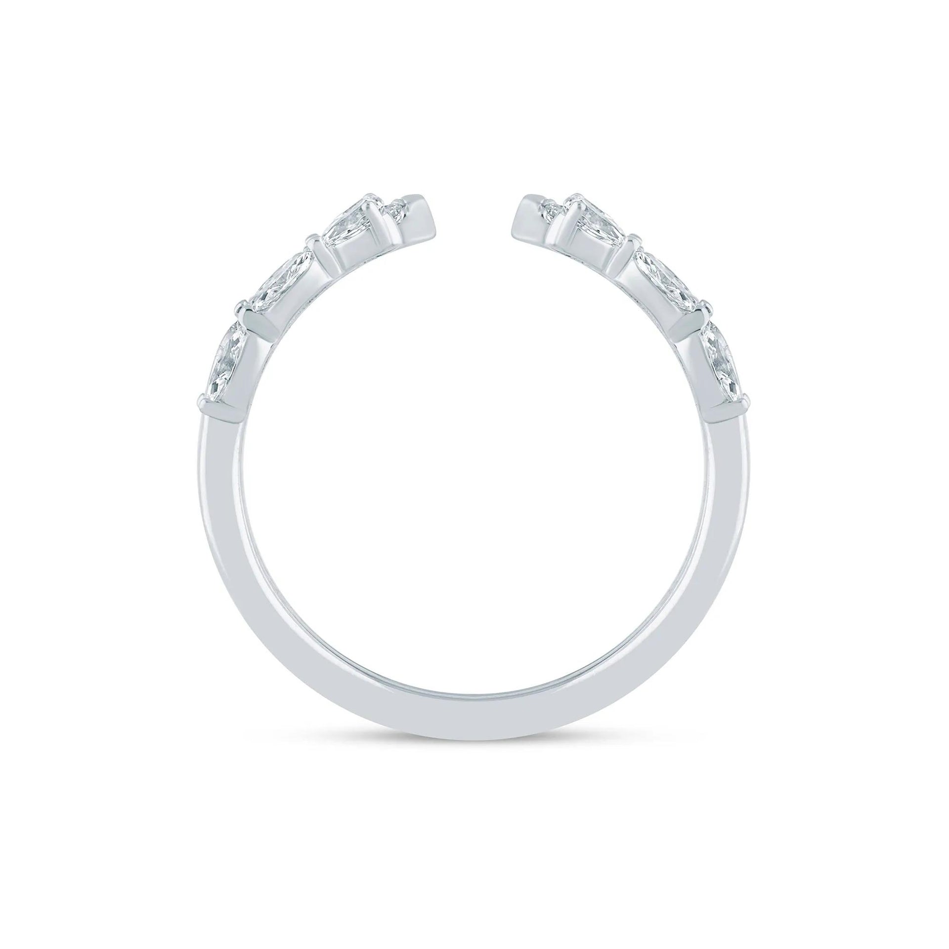 1/2 CT. Tw. Lab Grown Diamond Insert 14K White Gold Ring Size 8.5 2.5mm