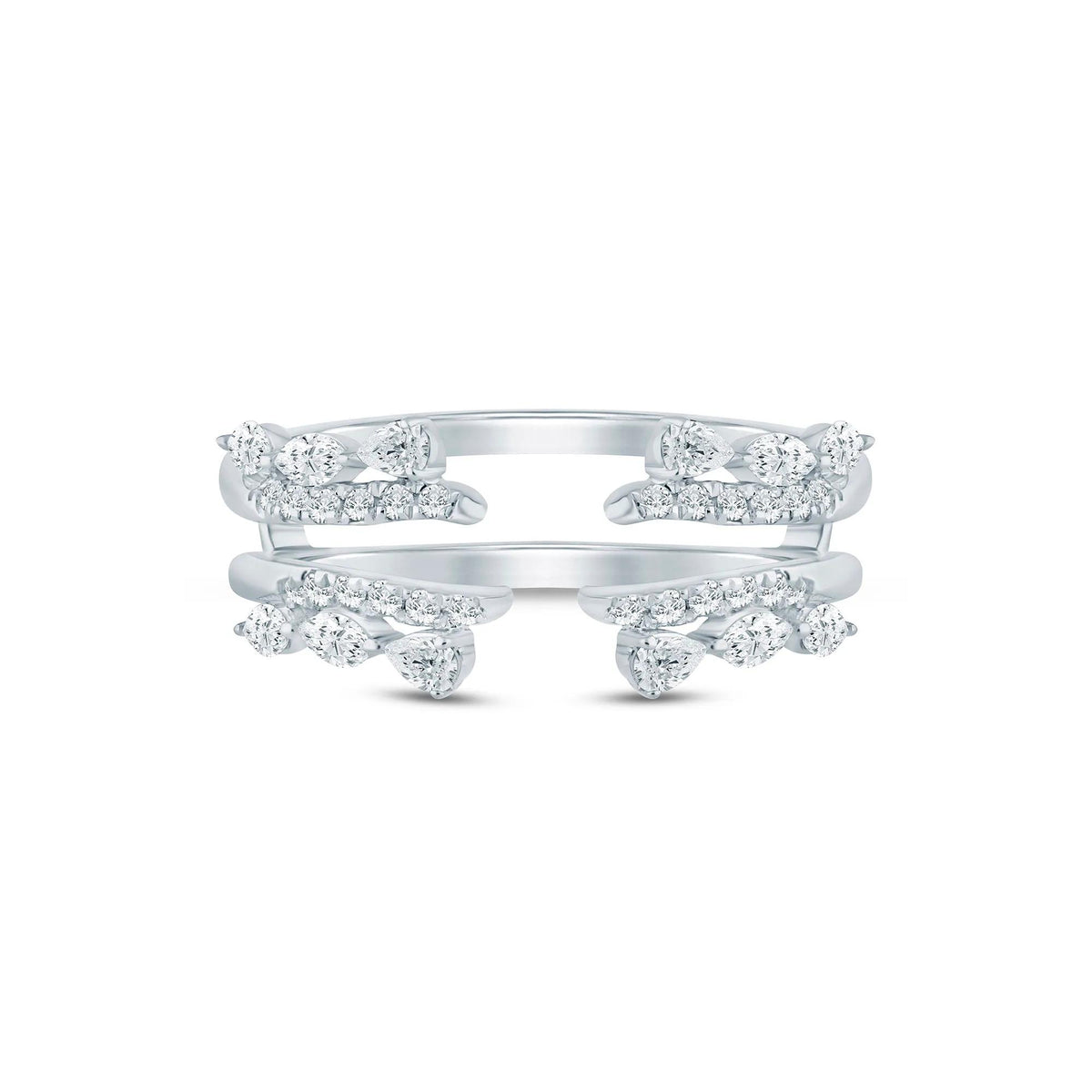 1/2 CT. Tw. Lab Grown Diamond Insert 14K White Gold Ring Size 8.5 2.5mm