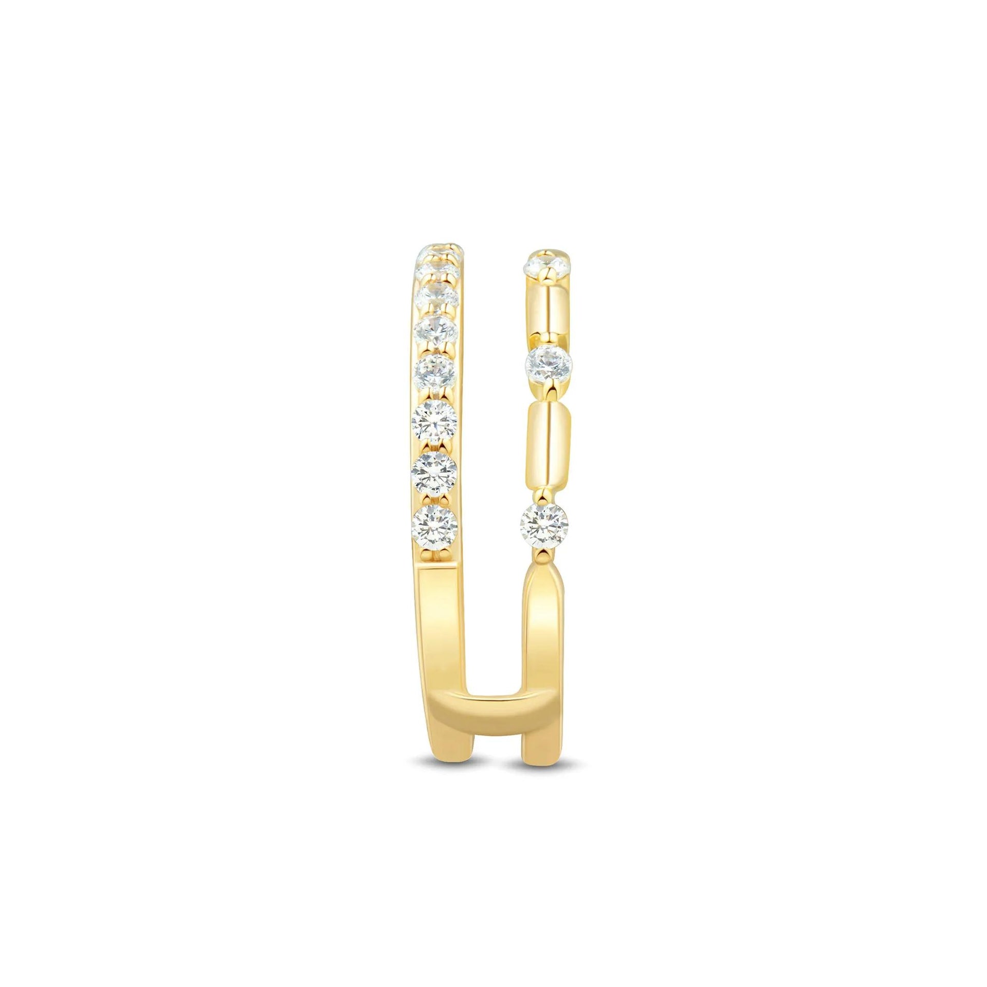 1/2 CT. Tw. Lab Grown Diamond Insert 14K Yellow Gold Ring Round Brilliant Cut Size 9 1mm