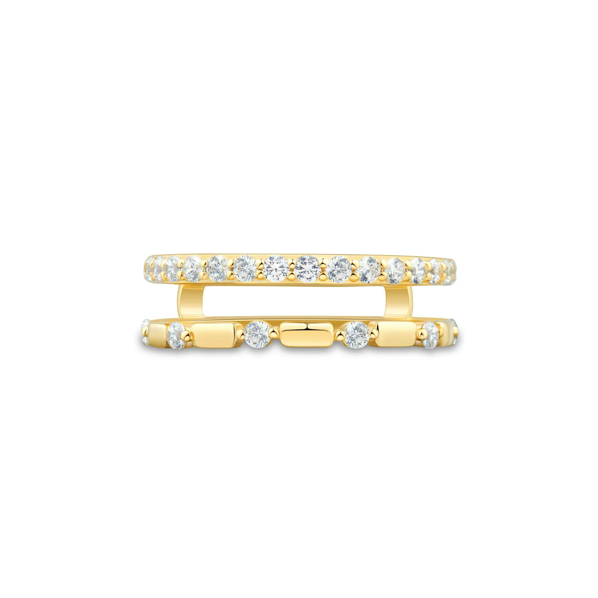 1/2 CT. Tw. Lab Grown Diamond Insert 14K Yellow Gold Ring Round Brilliant Cut Size 8 1mm