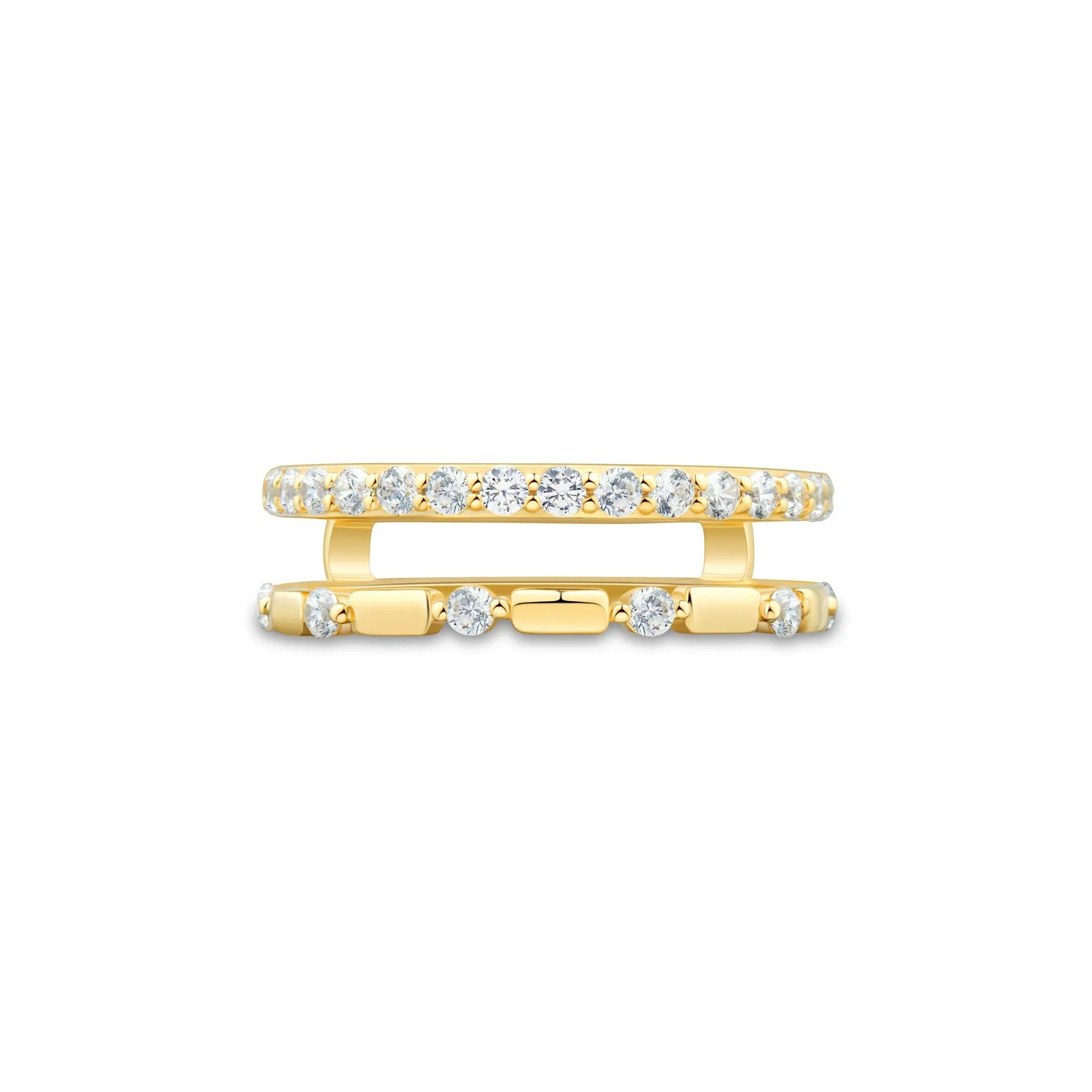 1/2 CT. Tw. Lab Grown Diamond Insert 14K Yellow Gold Ring Round Brilliant Cut Size 9 1mm