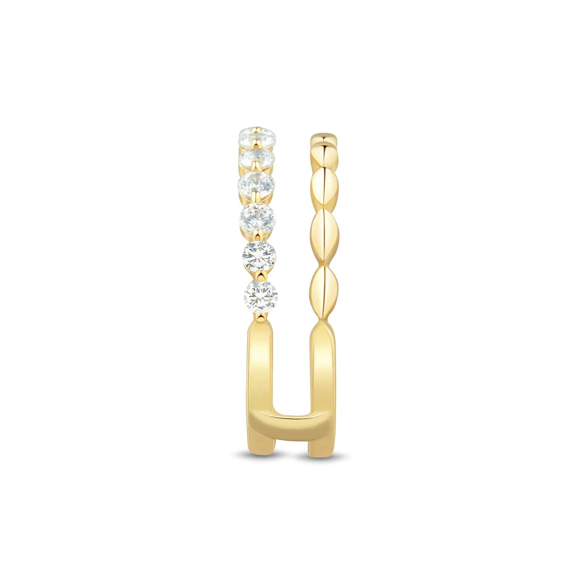1/2 CT. Tw. Lab Grown Diamond Insert 14K Yellow Gold Ring Round Brilliant Cut Size 6.5 1mm