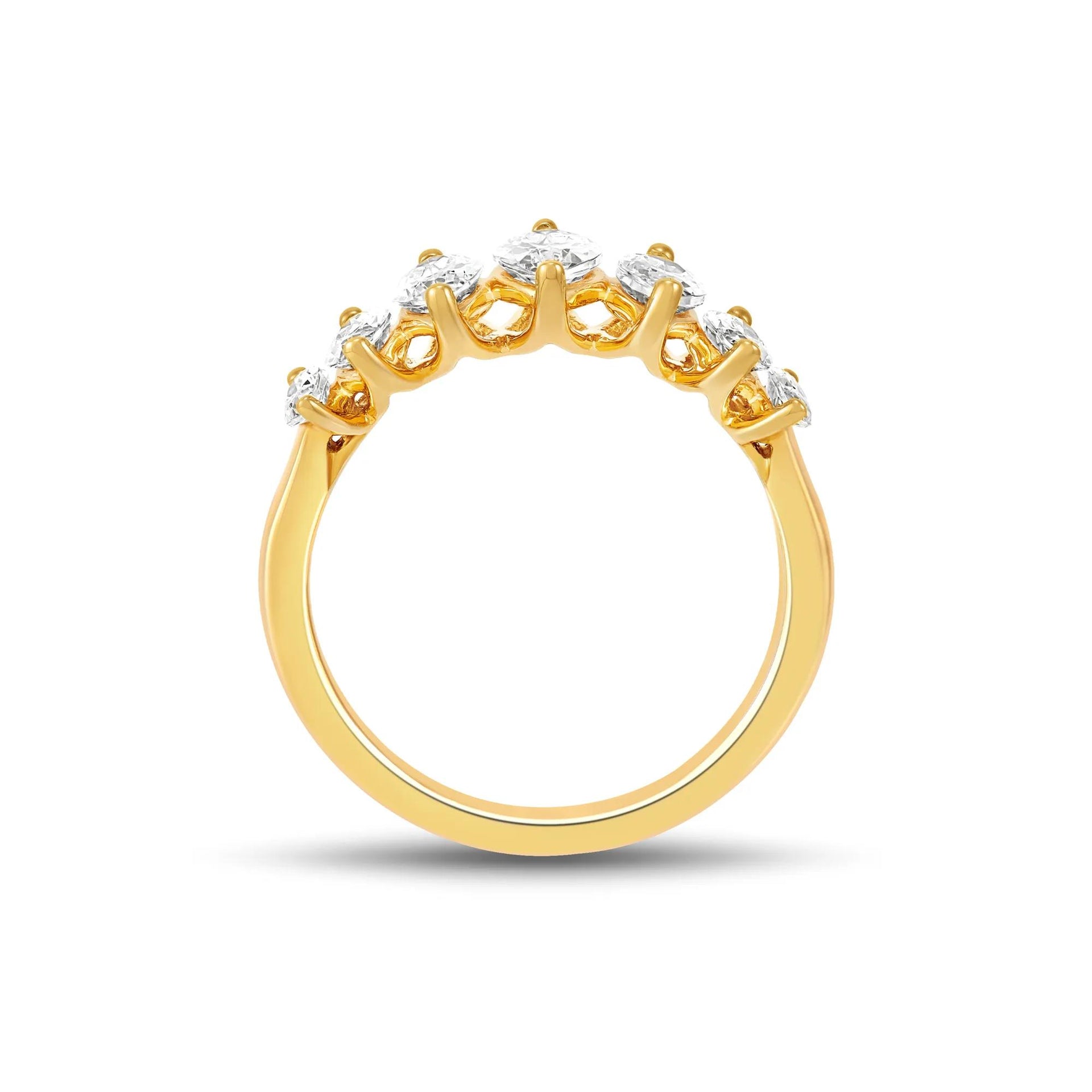 2 CT. Tw. Lab Grown Diamond Marquise Band Ring 14K Yellow Gold Size 9 1mm