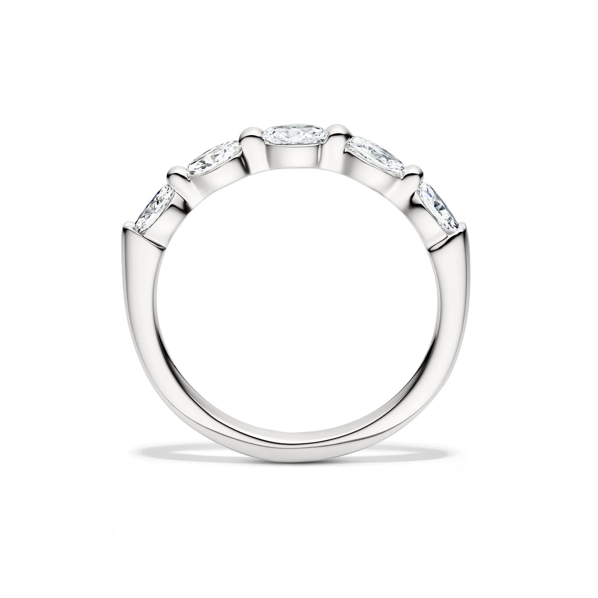 1/2 CT. Tw. Lab Grown Diamond Marquise Anniversary Band Ring 14K White Gold Size 7.5
