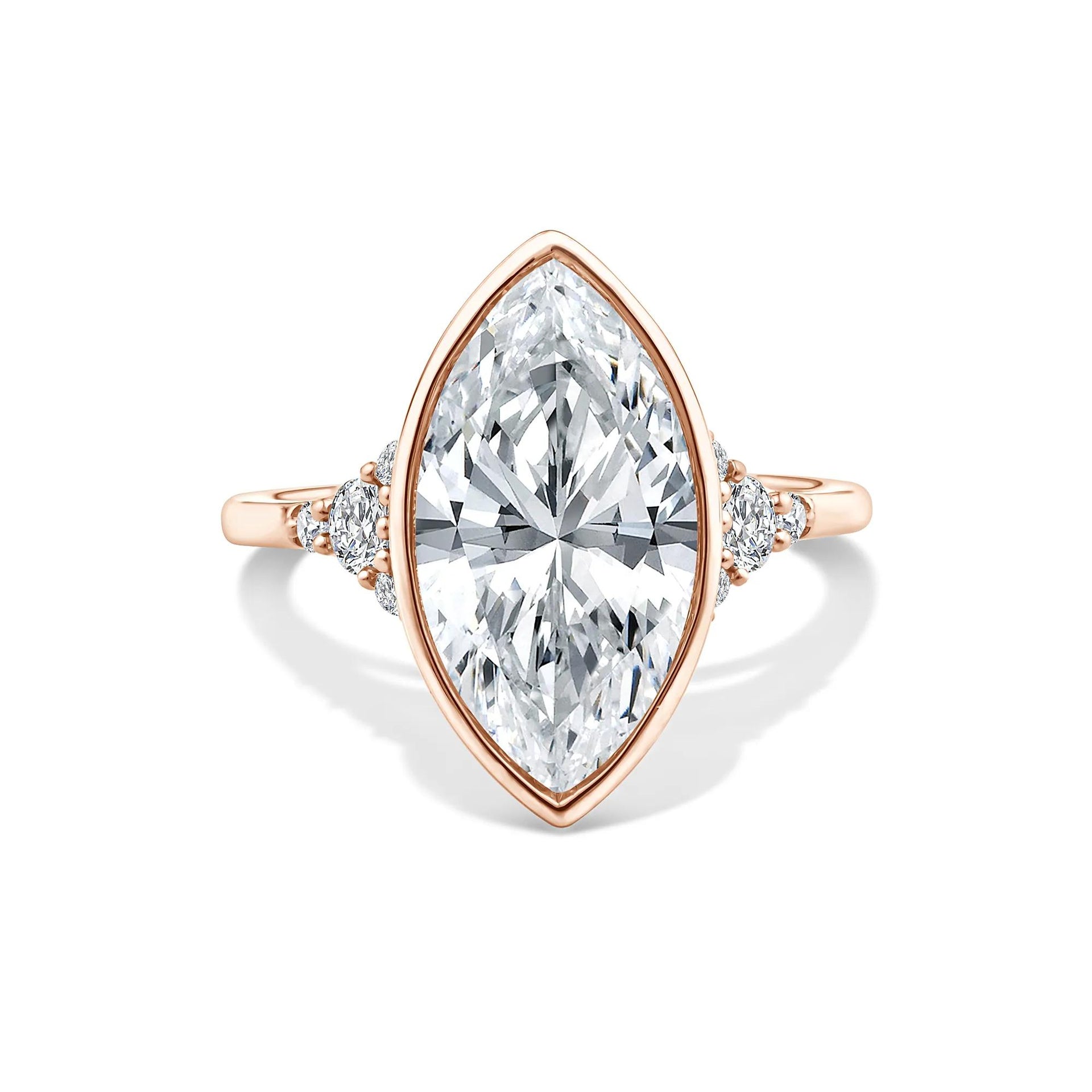 4 1/4 CT. Tw. Lab Grown Diamond Marquise-Cut Engagement Ring 14K Rose Gold Size 6.5