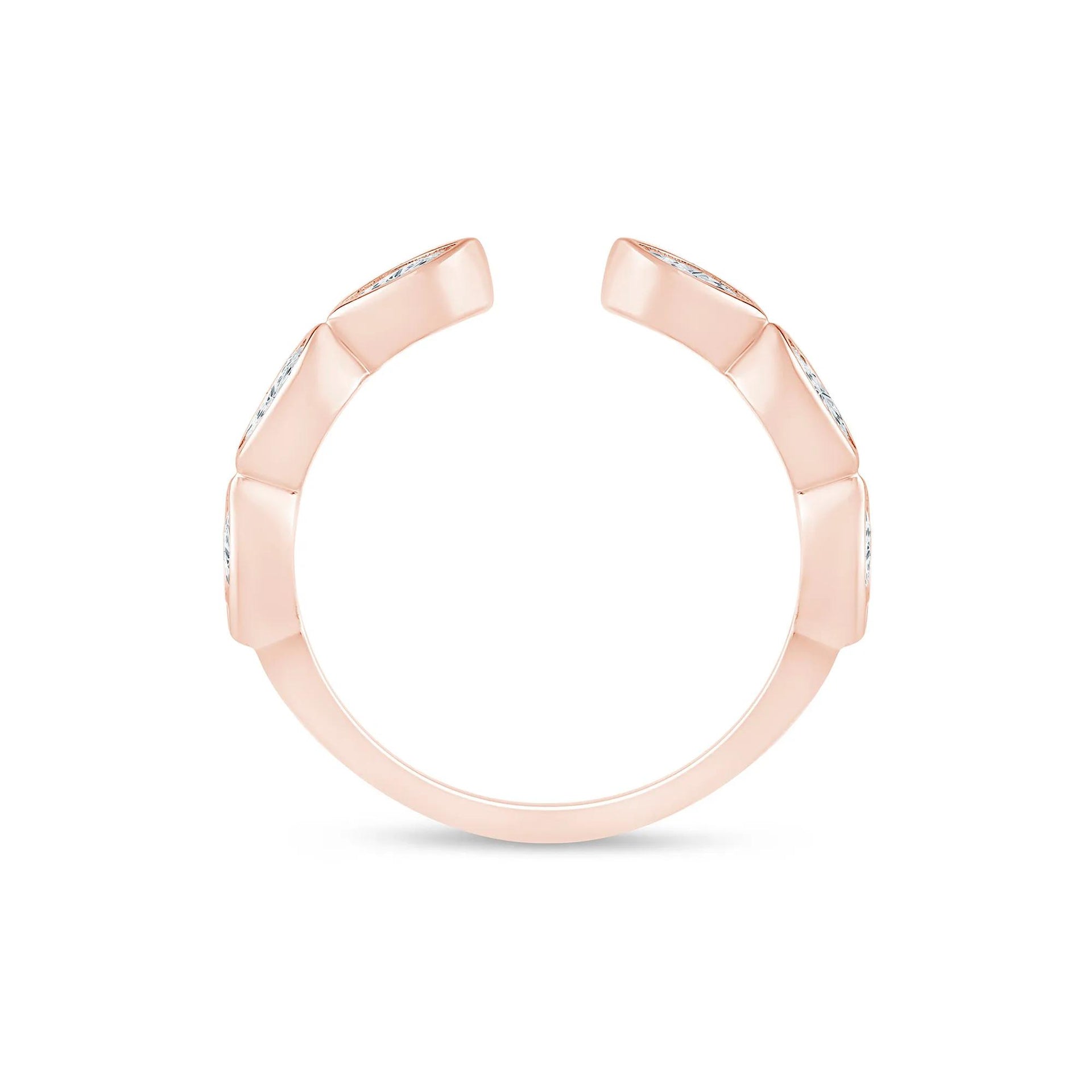 5/8 CT. Tw. Lab Grown Diamond Marquise Open Band Ring 14K Rose Gold Size 5 2mm